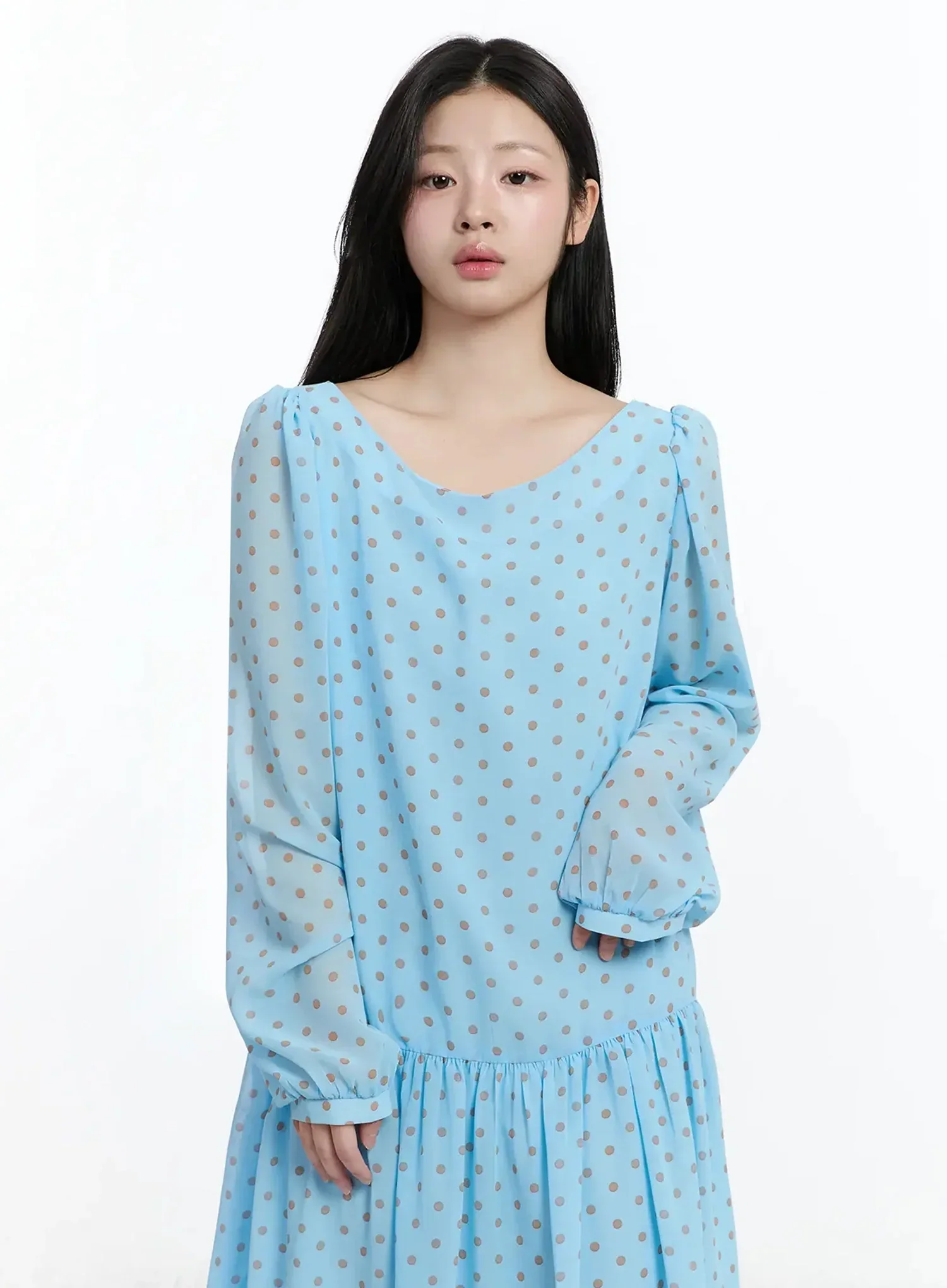 Polka Dot Chiffon Dress IM513 - Image 5