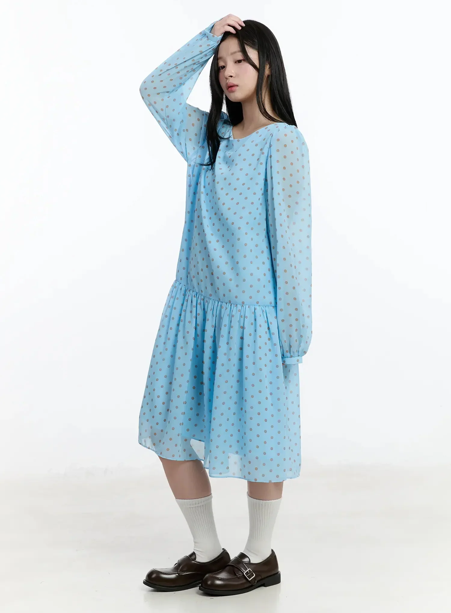 Polka Dot Chiffon Dress IM513 - Image 9