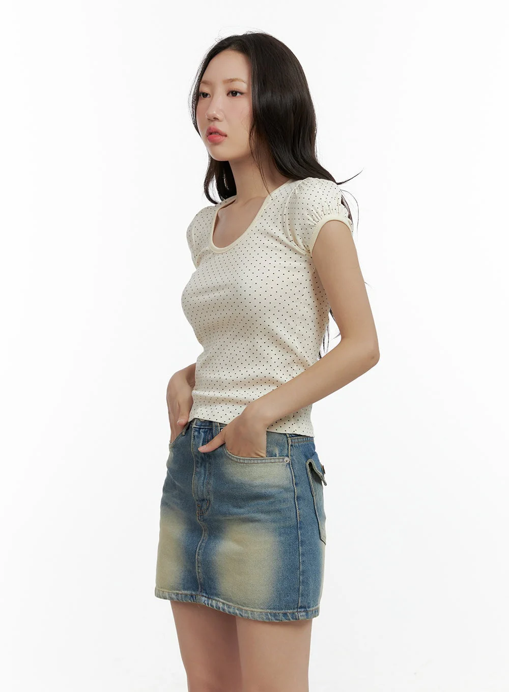 Polka Dot Crop Top CL410 - Image 3