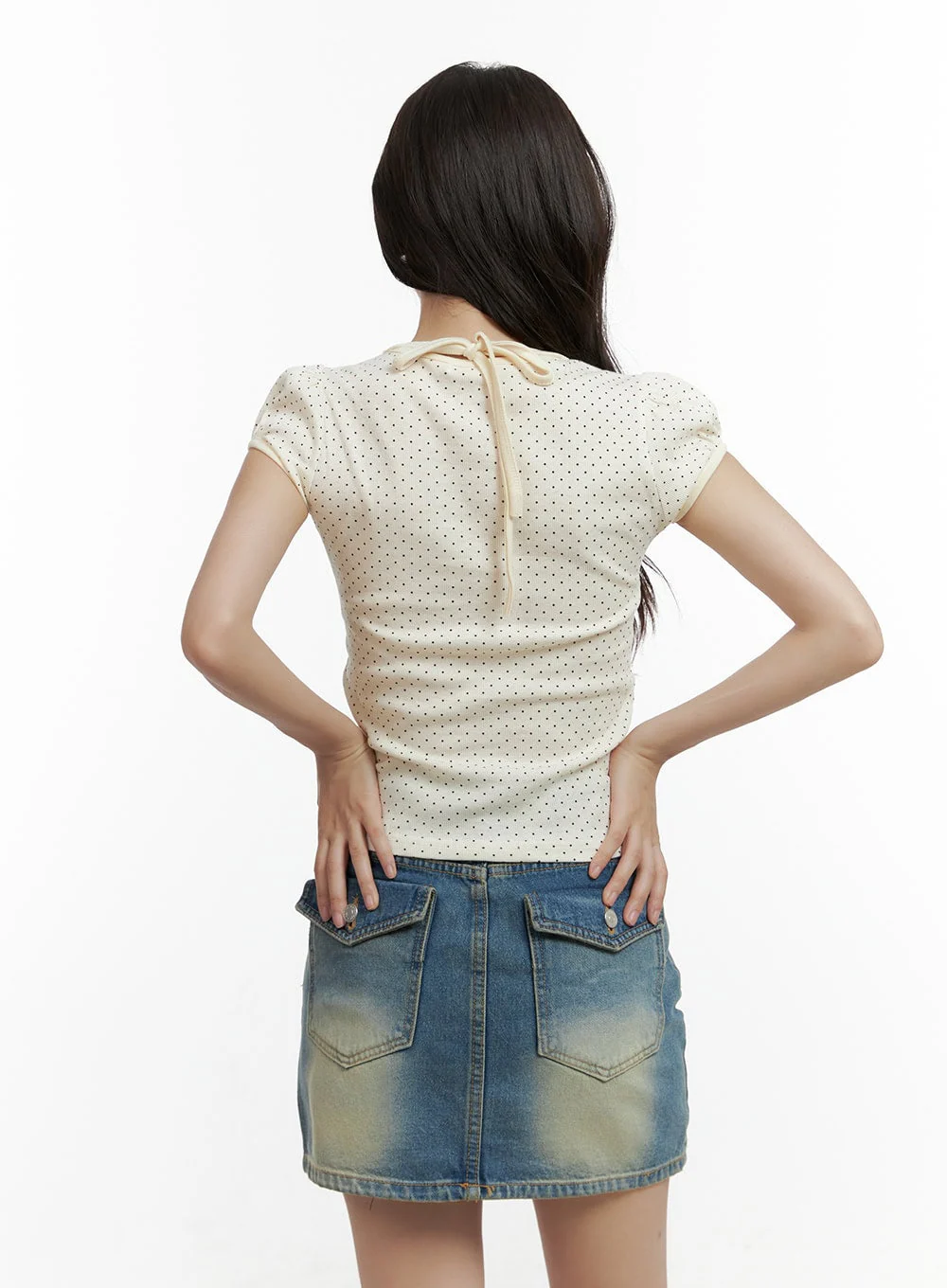 Polka Dot Crop Top CL410 - Image 5