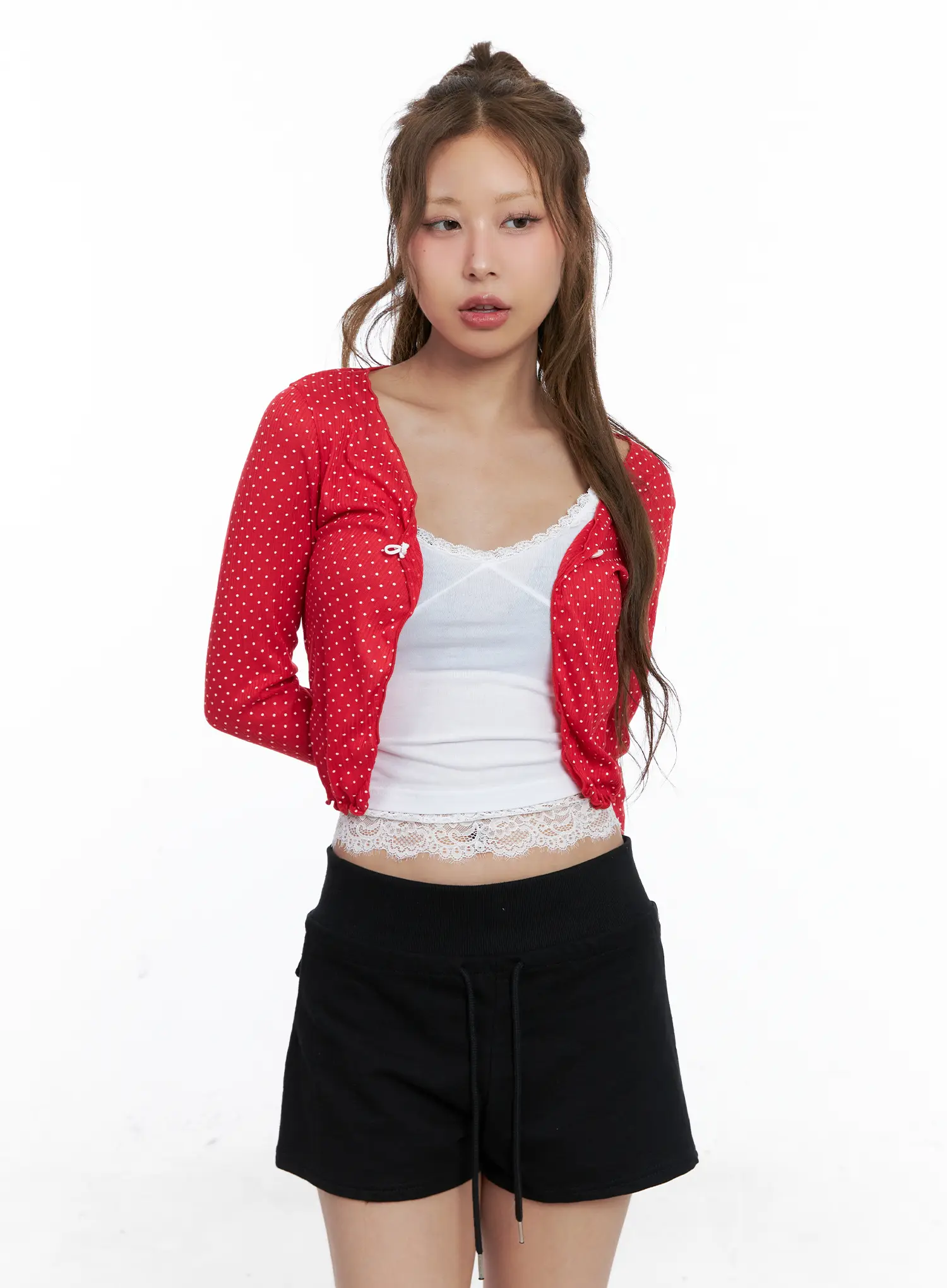 Polka Dot Cropped Cardigan CL510 - Image 12