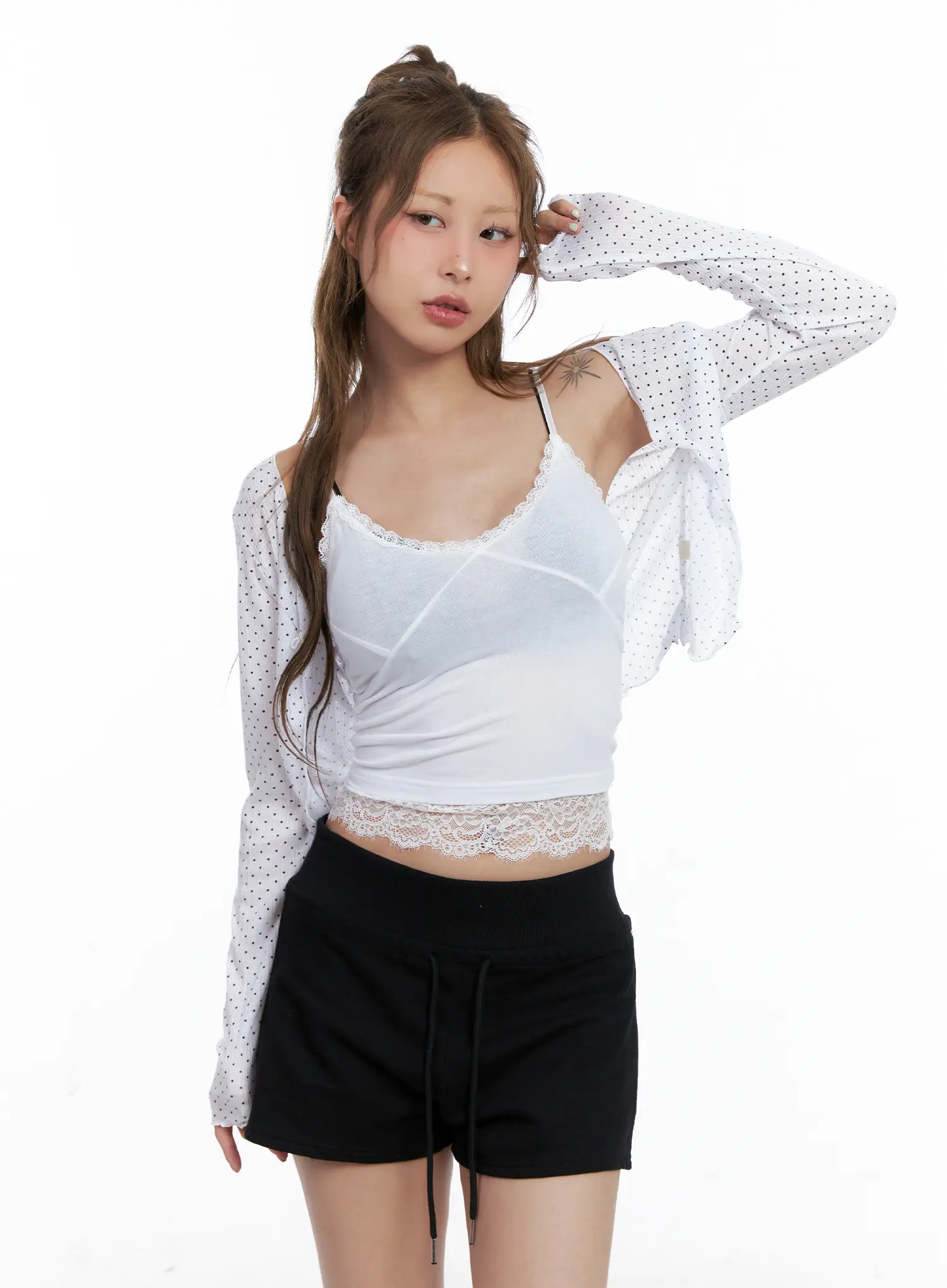 Polka Dot Cropped Cardigan CL510 - Image 13