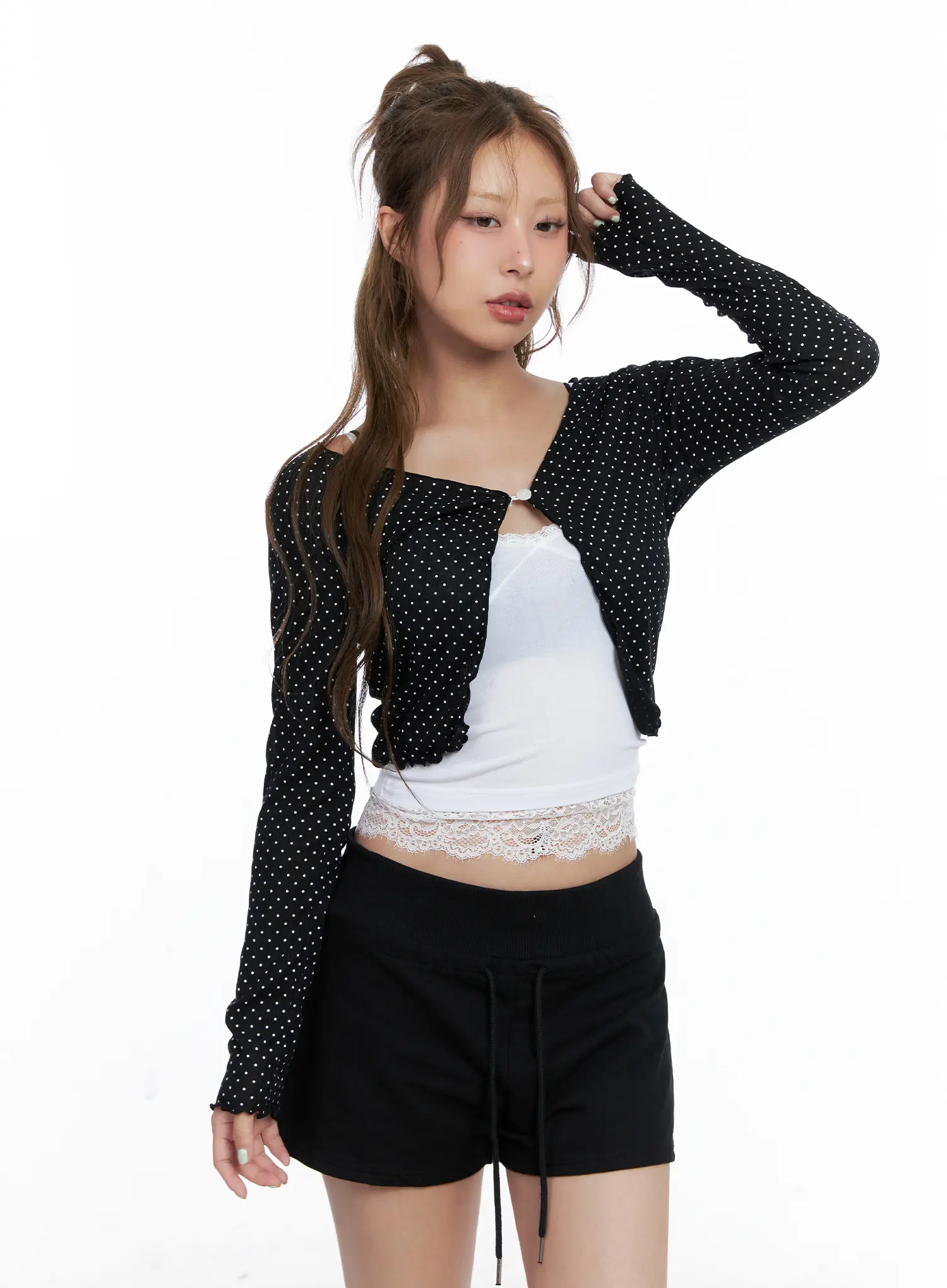 Polka Dot Cropped Cardigan CL510 - Image 2