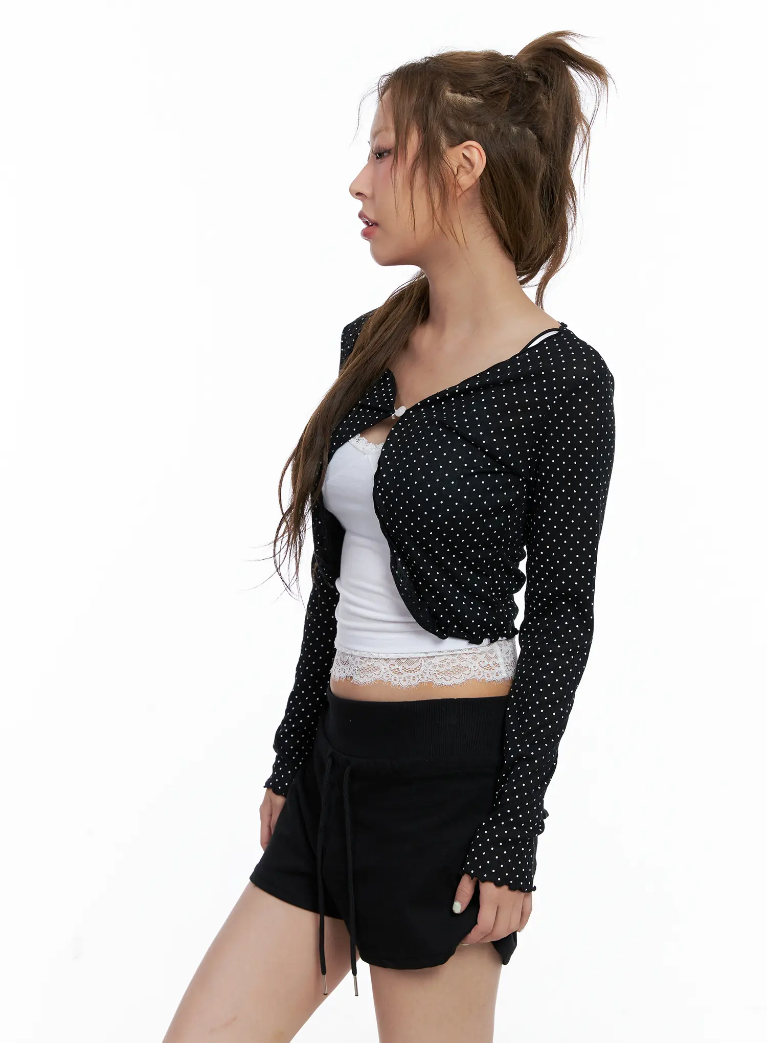 Polka Dot Cropped Cardigan CL510 - Image 6