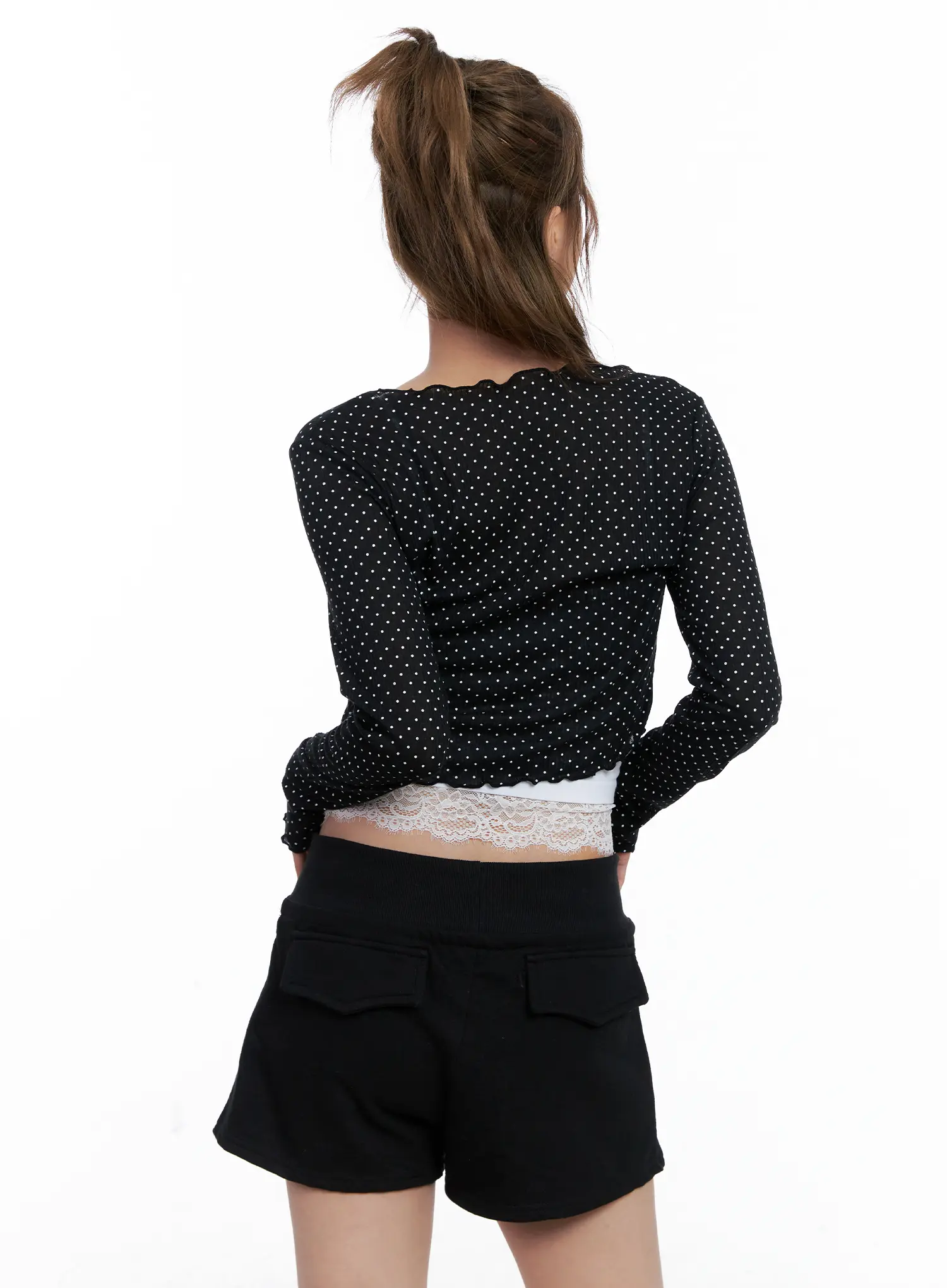 Polka Dot Cropped Cardigan CL510 - Image 8