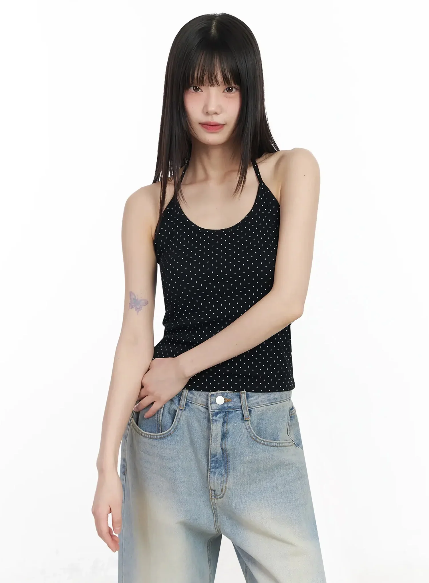 Polka Dot Halter Neck Top IM523 - Image 3