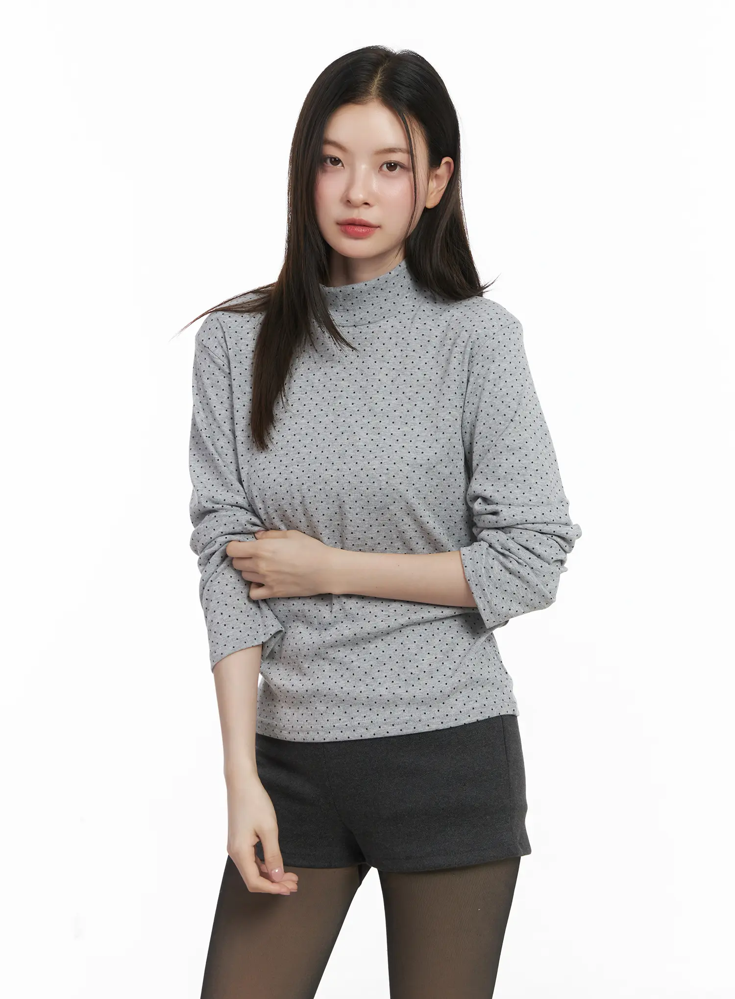 Polka Dot Mock Neck Top CJ506 - Image 10