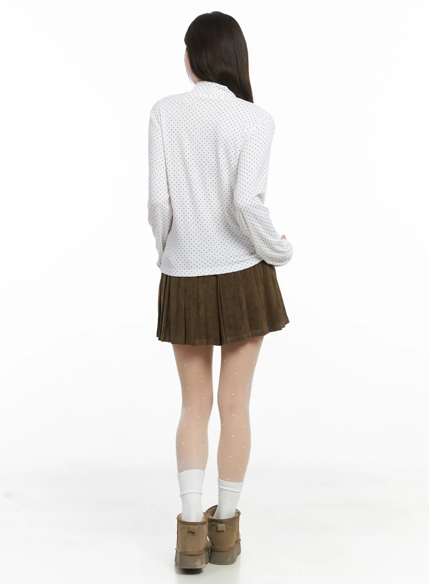 Polka Dot Mock Neck Top CJ506 - Image 5