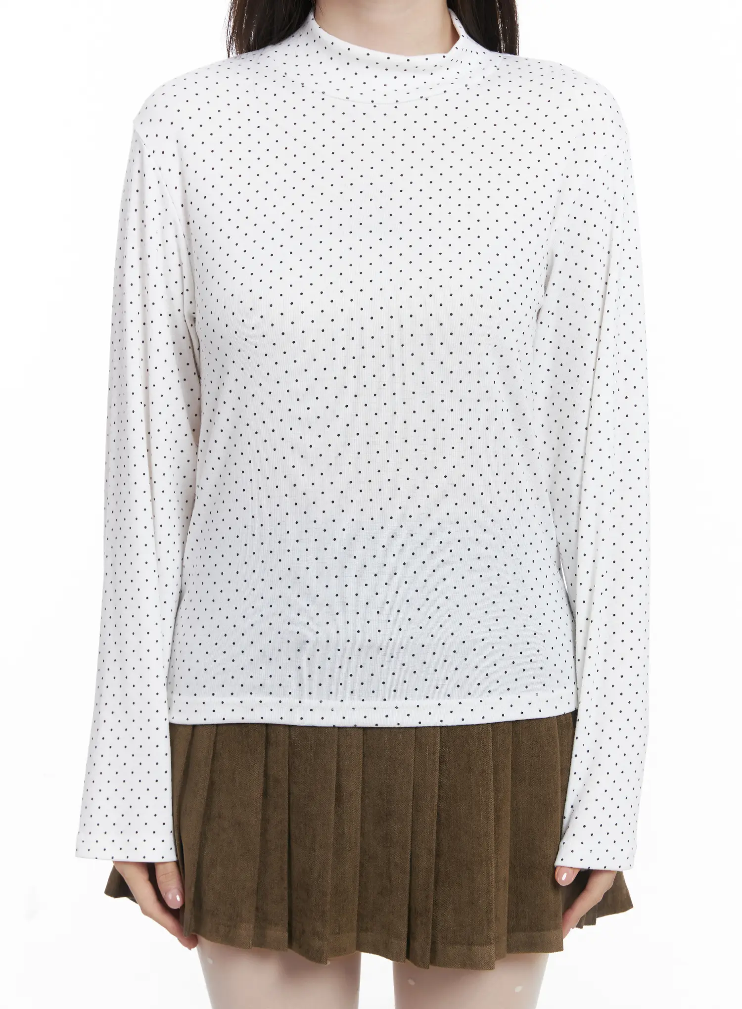 Polka Dot Mock Neck Top CJ506 - Image 8