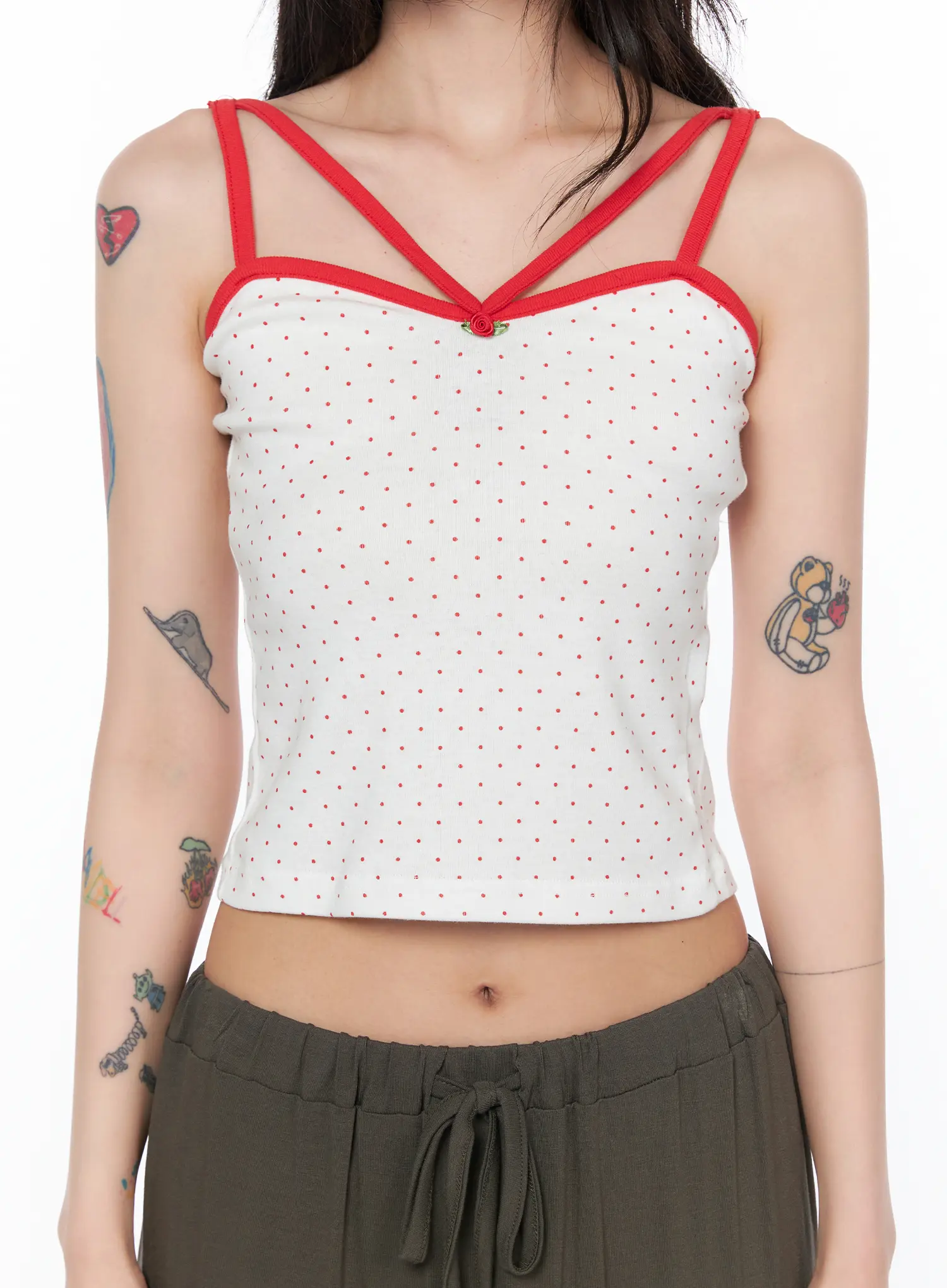 Polka Dot Strappy Cami Top CA524 - Image 9