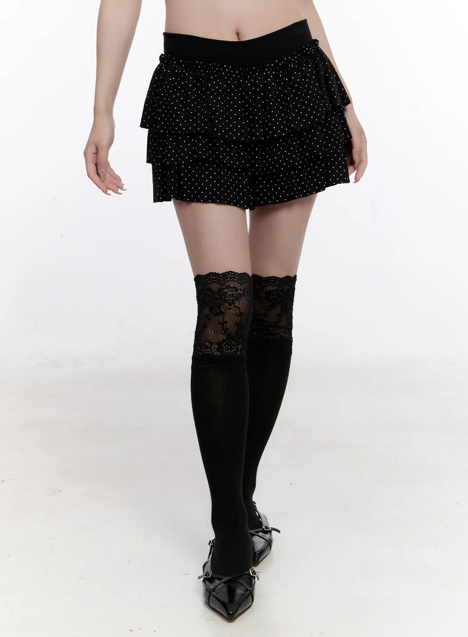 Polka Dot Tiered Mini Skirt CS530 - Image 2