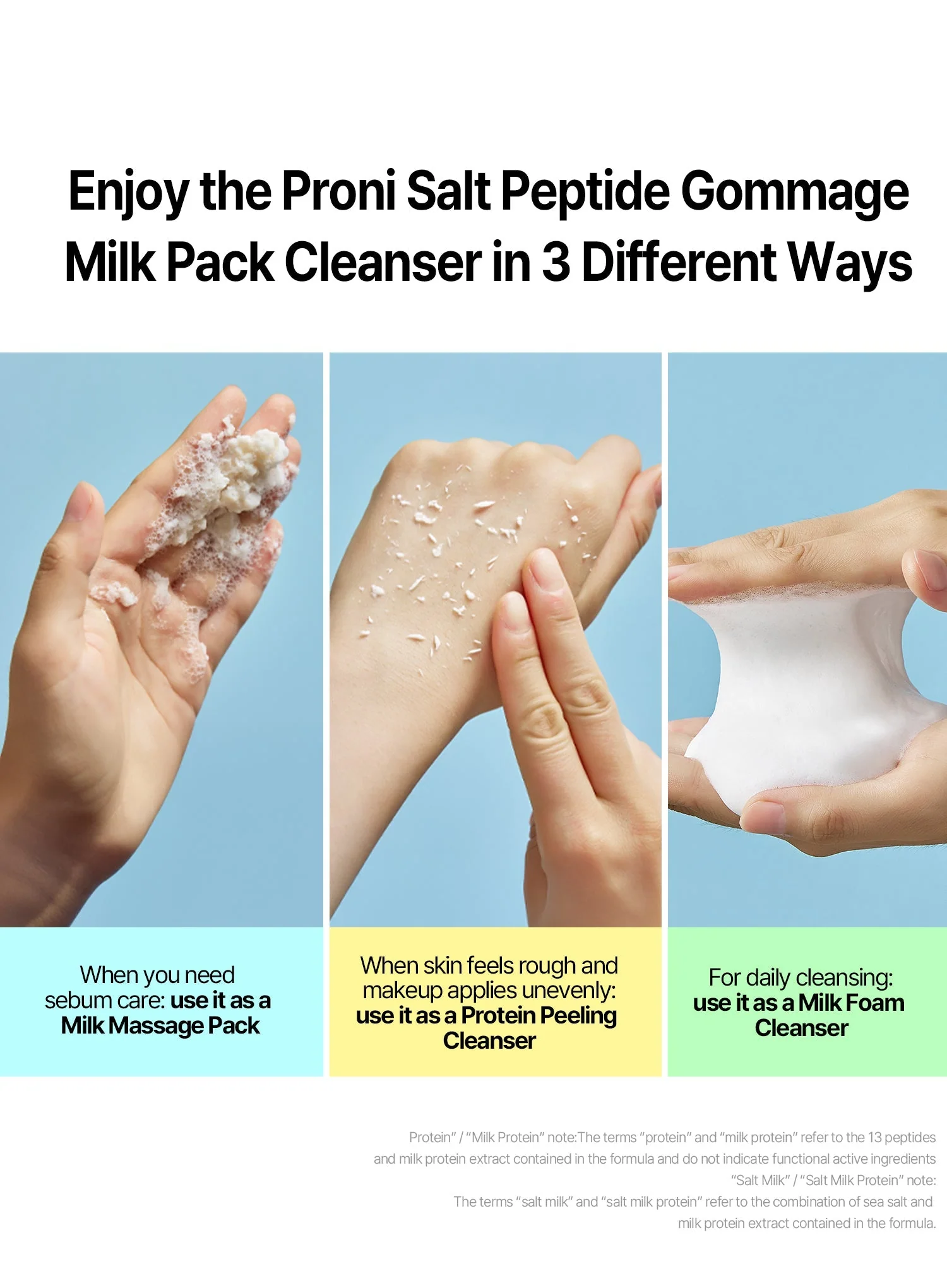 Proni Salt Peptide Gommage Milk Pack Cleanser (90ml) - Image 6