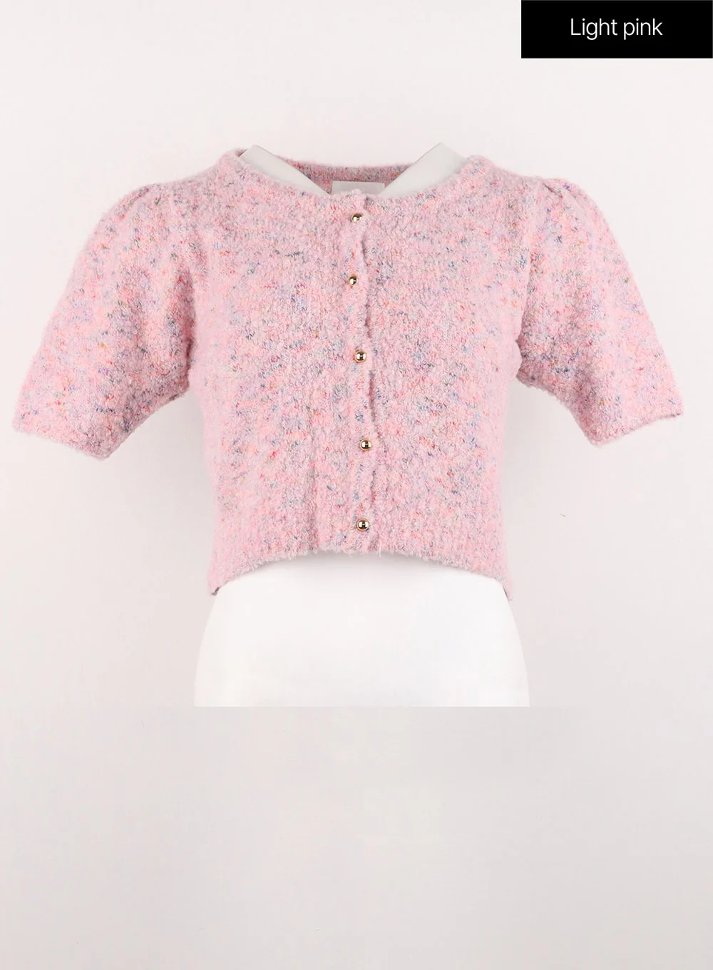 Puff Short-Sleeve Cardigan OG323 - Image 12