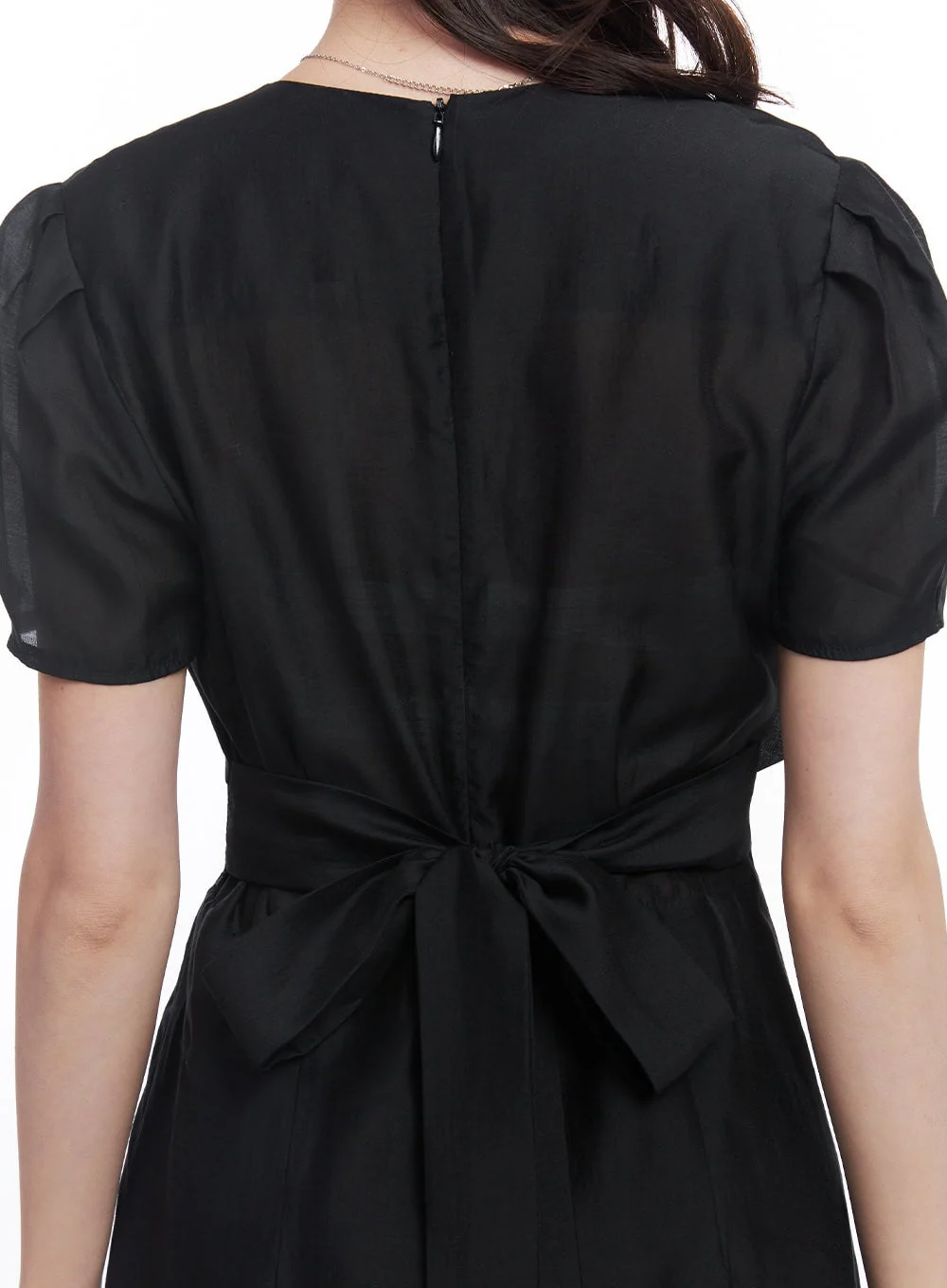 Puff-Sleeve Square Neck Midi Dress CY519 - Image 6