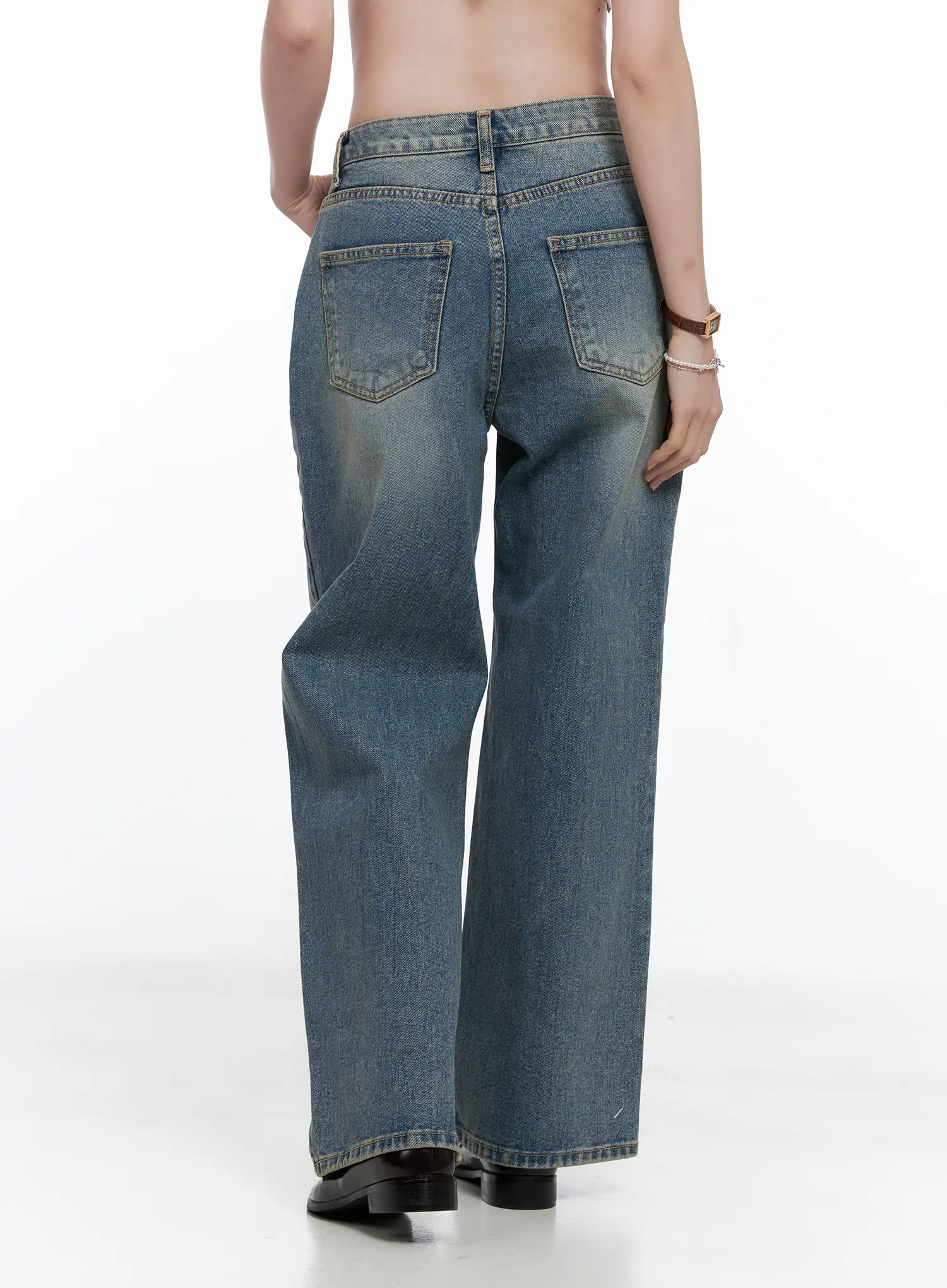 Qu Wide-Leg Vintage Wash Jeans CG521 - Image 6