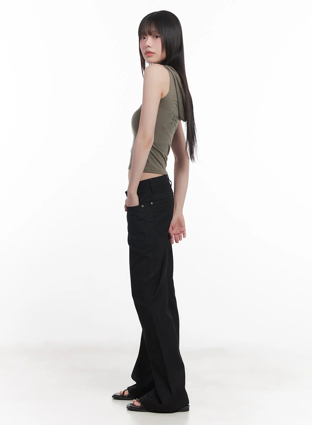 Quarter-Zip Sleeveless Hoodie CU505 - Image 3