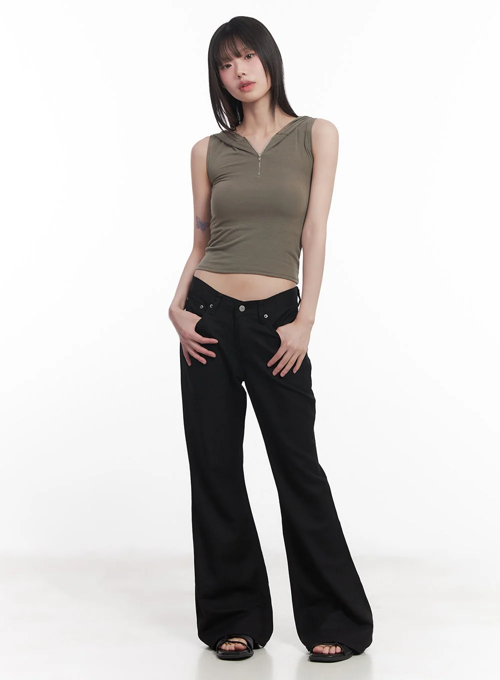 Quarter-Zip Sleeveless Hoodie CU505 - Image 8