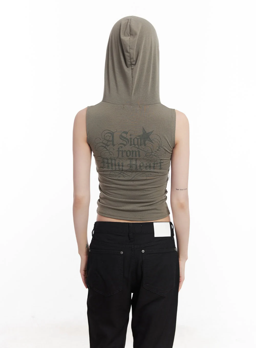 Quarter-Zip Sleeveless Hoodie CU505 - Image 9