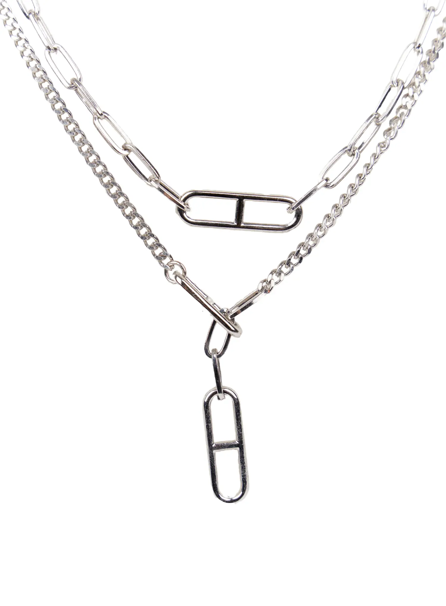 Quattro Layered Chain Necklace CA508 - Image 4
