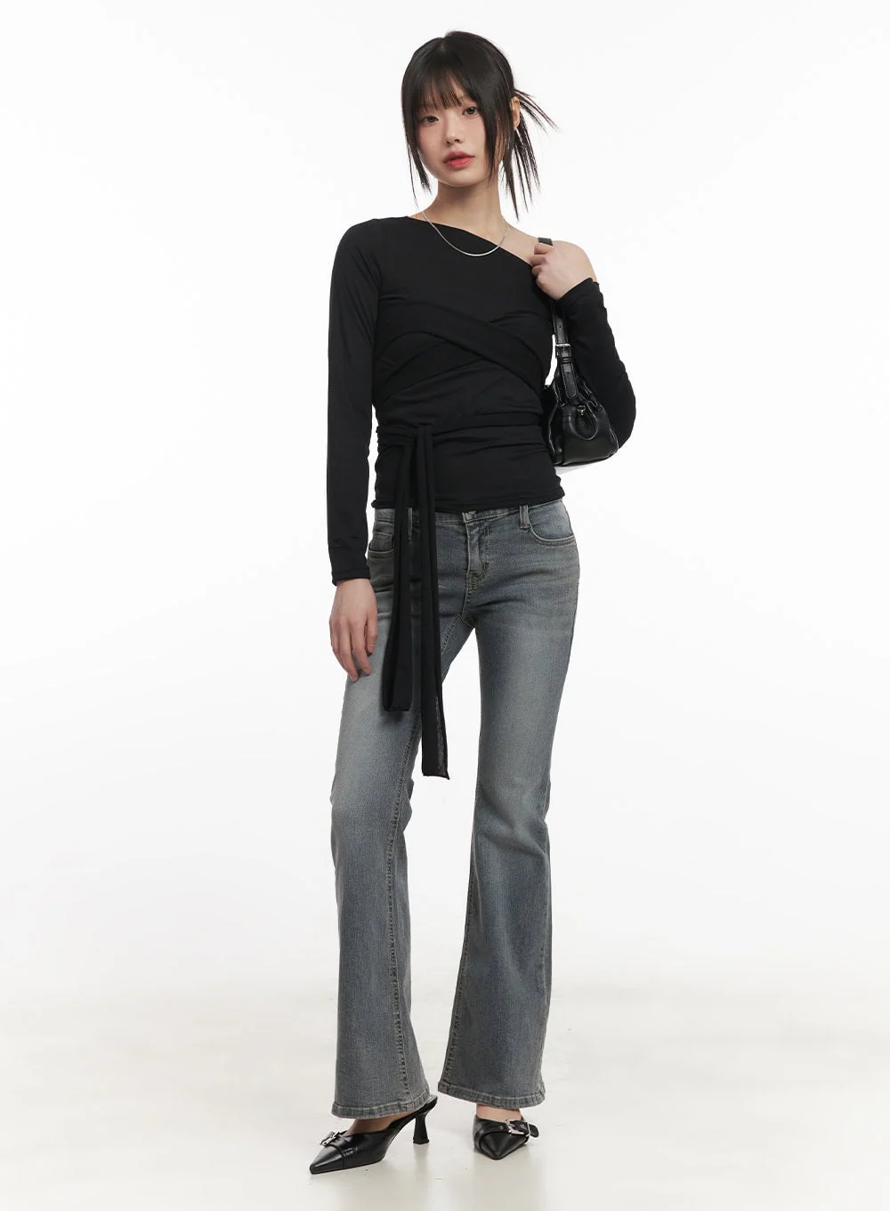 Rachel Washed Bootcut Jeans with Hip Pads CF518 - Image 2
