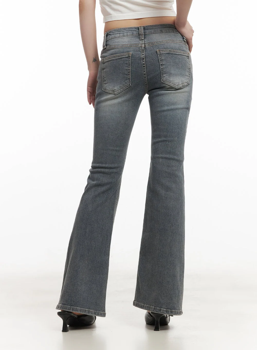 Rachel Washed Bootcut Jeans with Hip Pads CF518 - Image 5