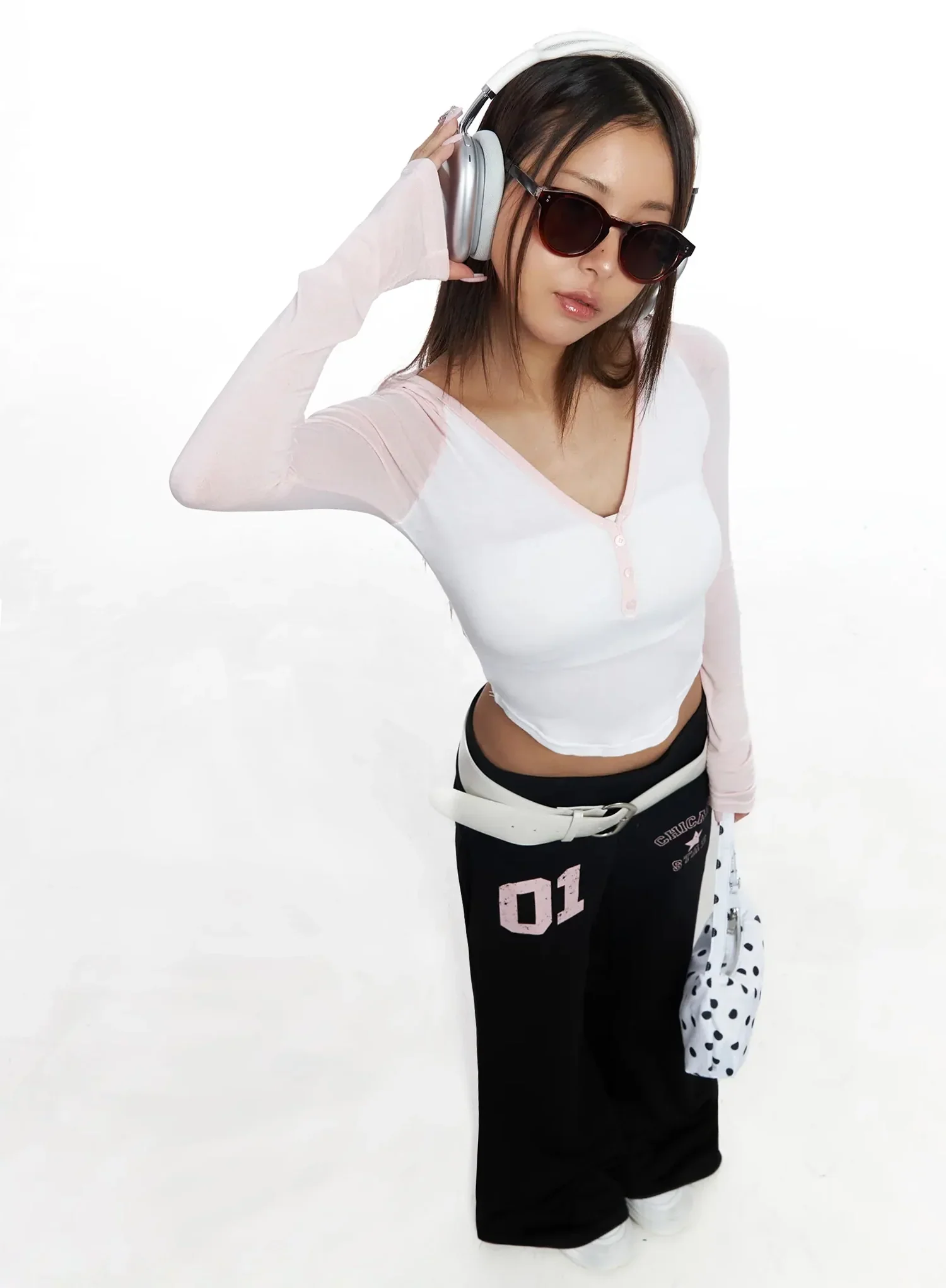 Raglan Hooded Slim Crop Top IY504