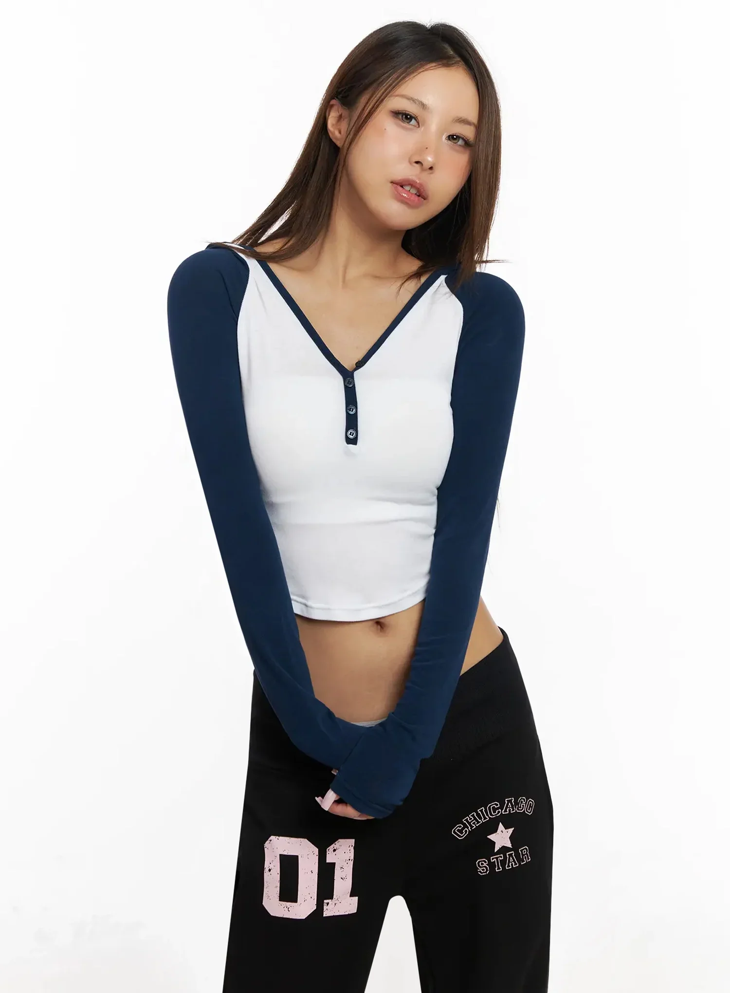 Raglan Hooded Slim Crop Top IY504 - Image 16