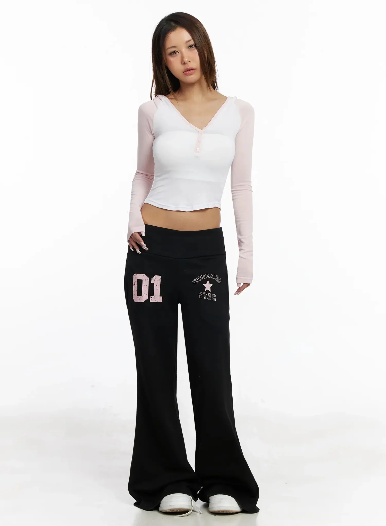Raglan Hooded Slim Crop Top IY504 - Image 5