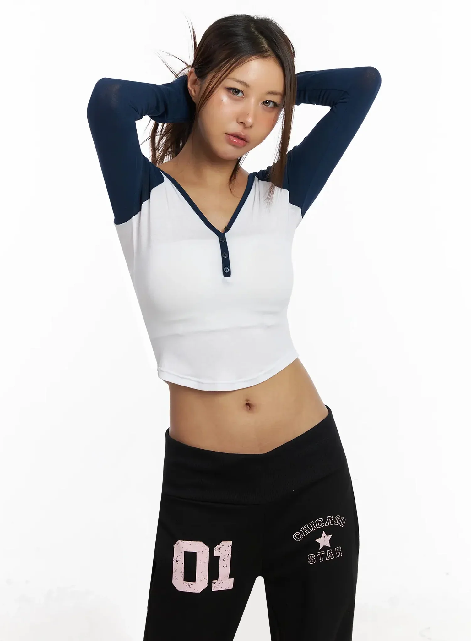 Raglan Hooded Slim Crop Top IY504 - Image 7