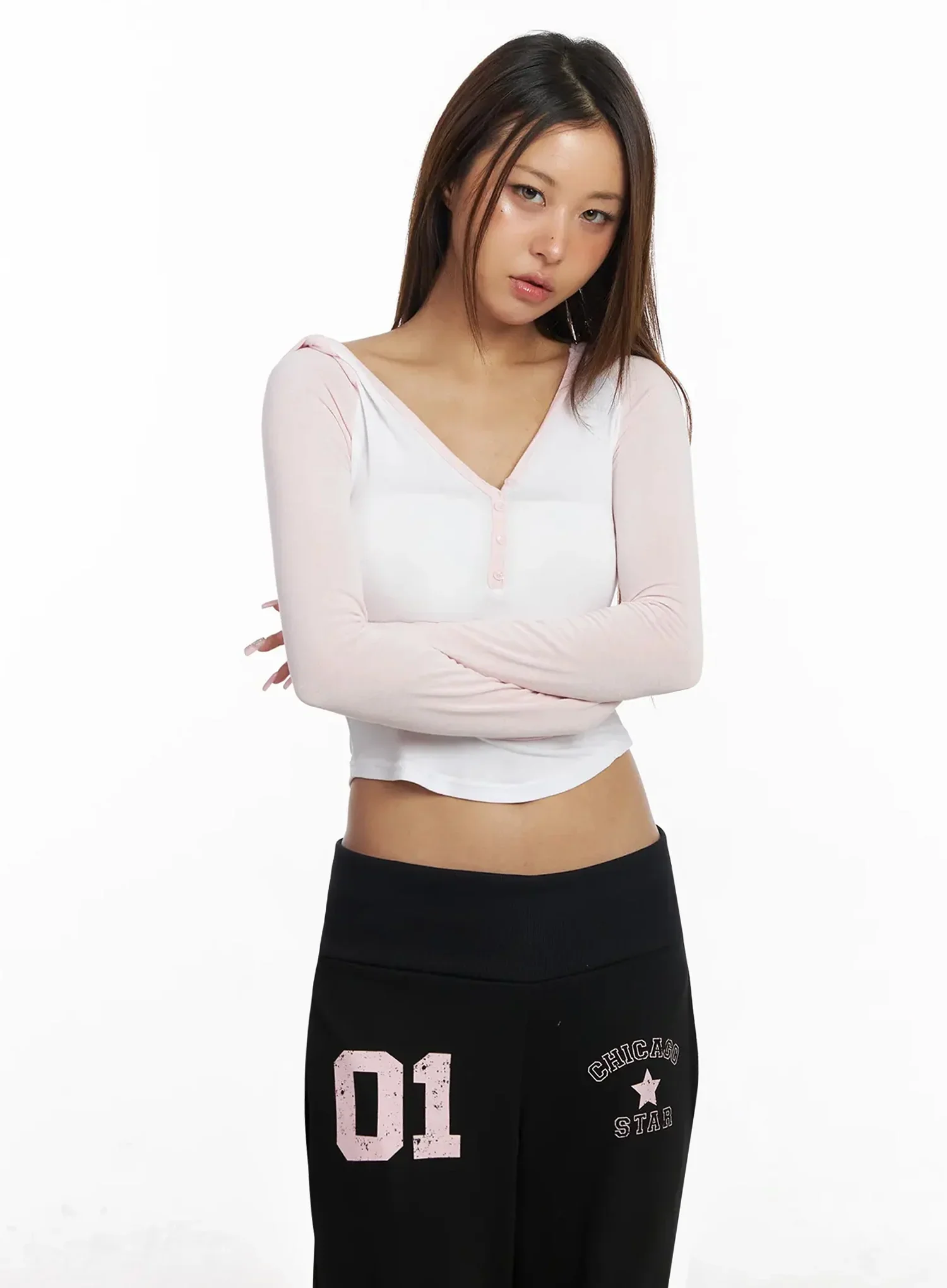 Raglan Hooded Slim Crop Top IY504 - Image 8