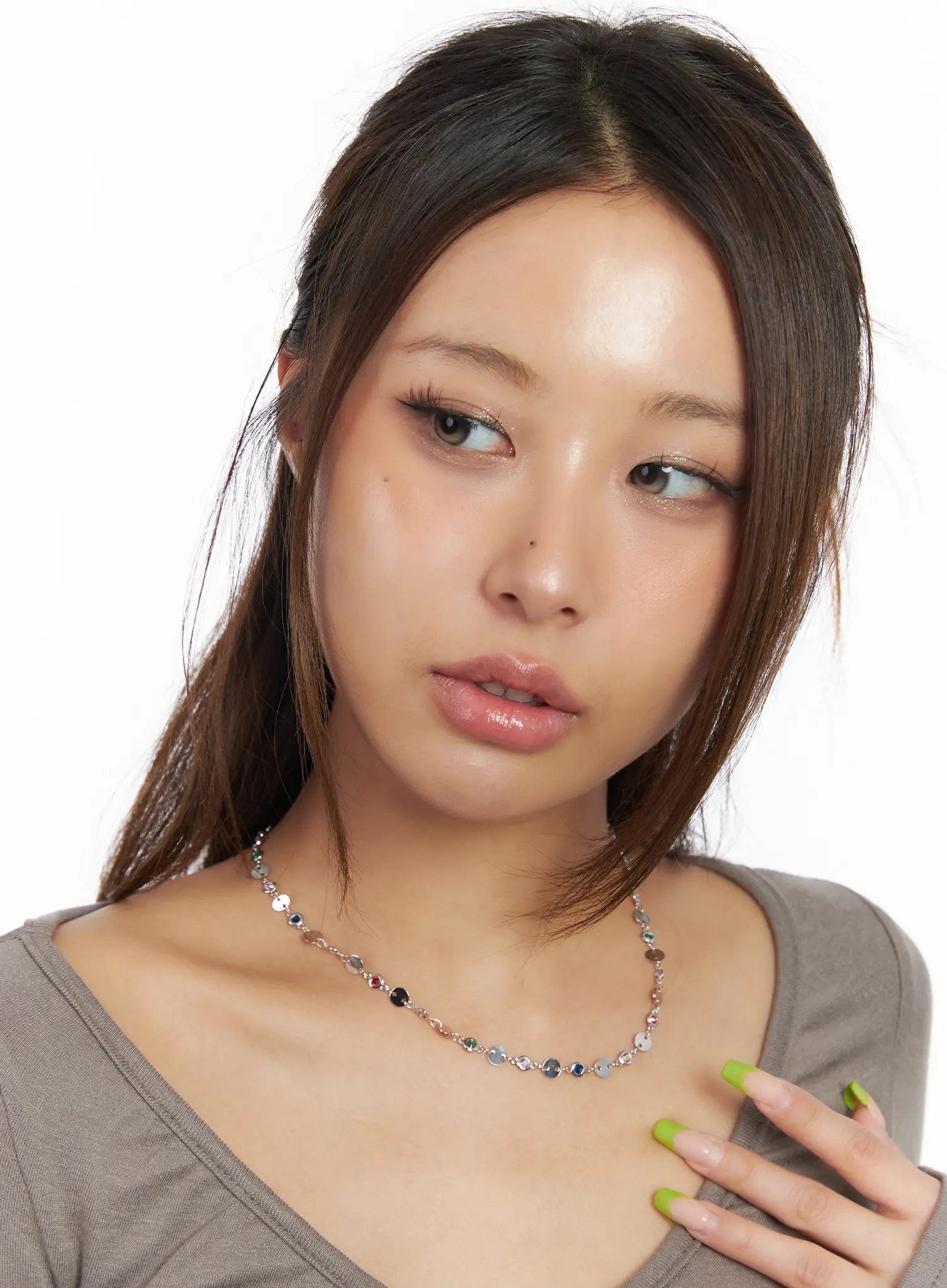 Rainbow Crystal Necklace CM525 - Image 2
