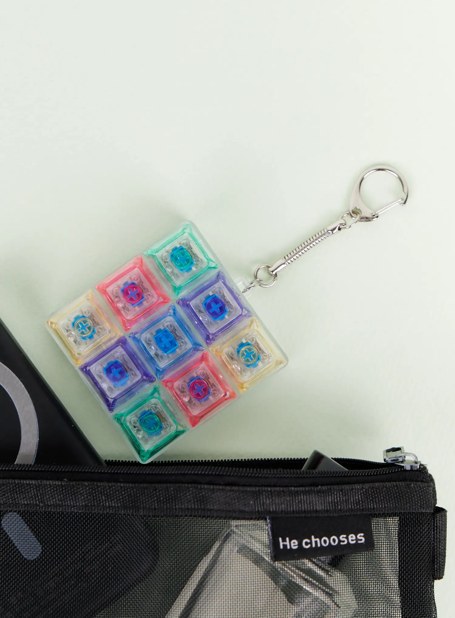 Rainbow Cube Keycap Keychain IA524