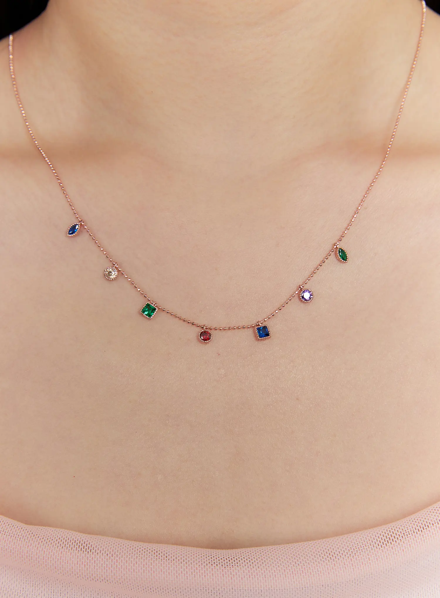 Rainbow Cubic Necklace IS517 - Image 3