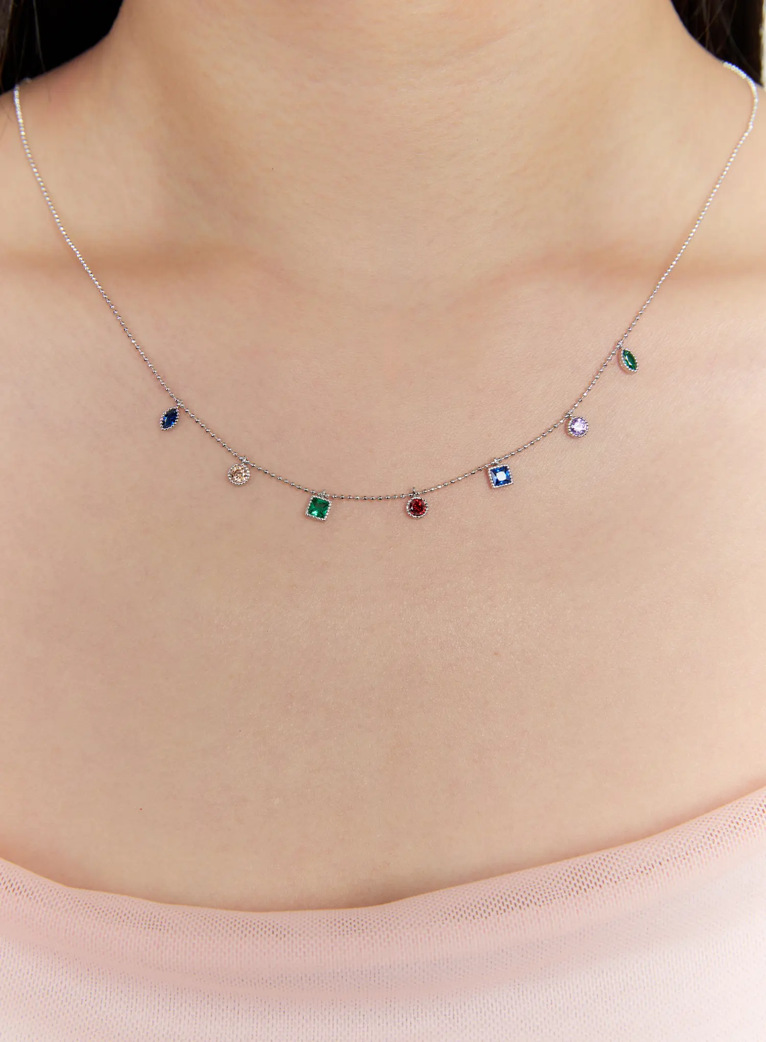 Rainbow Cubic Necklace IS517 - Image 5