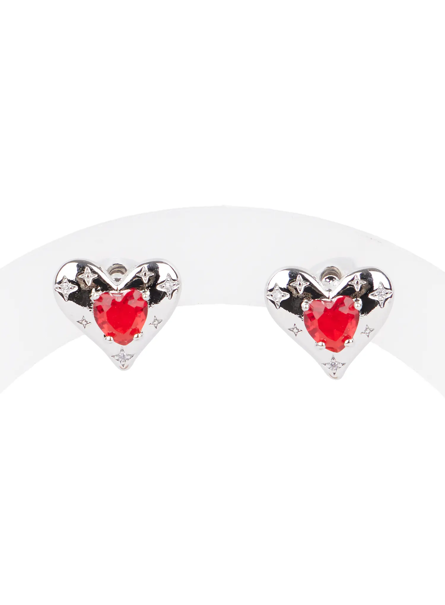 Red Heart Cubic Earrings CJ523 - Image 5