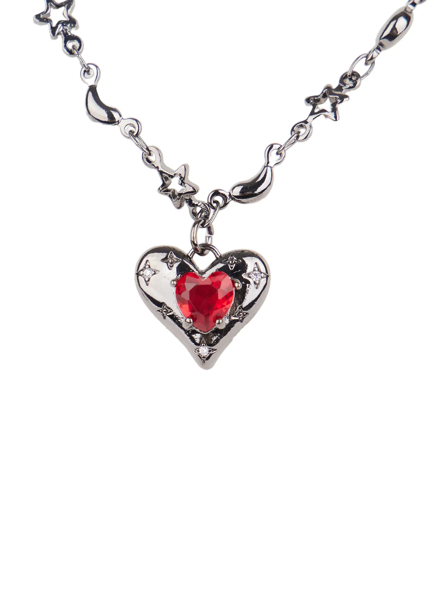 Red Heart Necklace CJ523 - Image 5