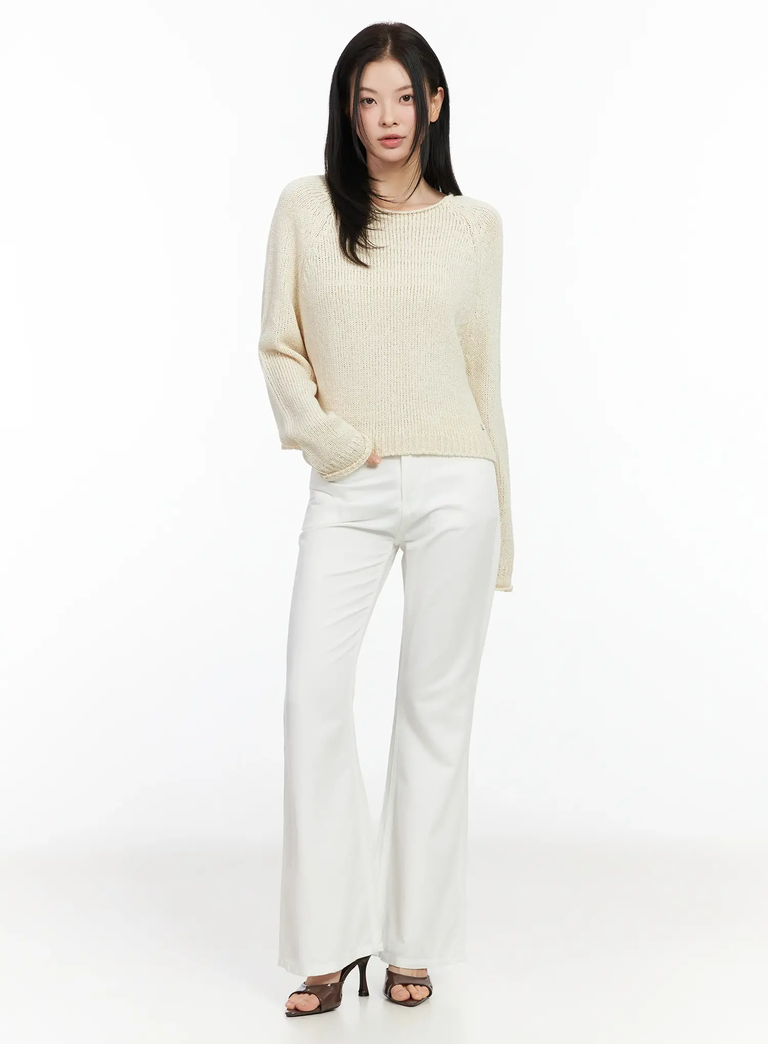 Relaxed Bootcut Cotton Pants IM524 - Image 3