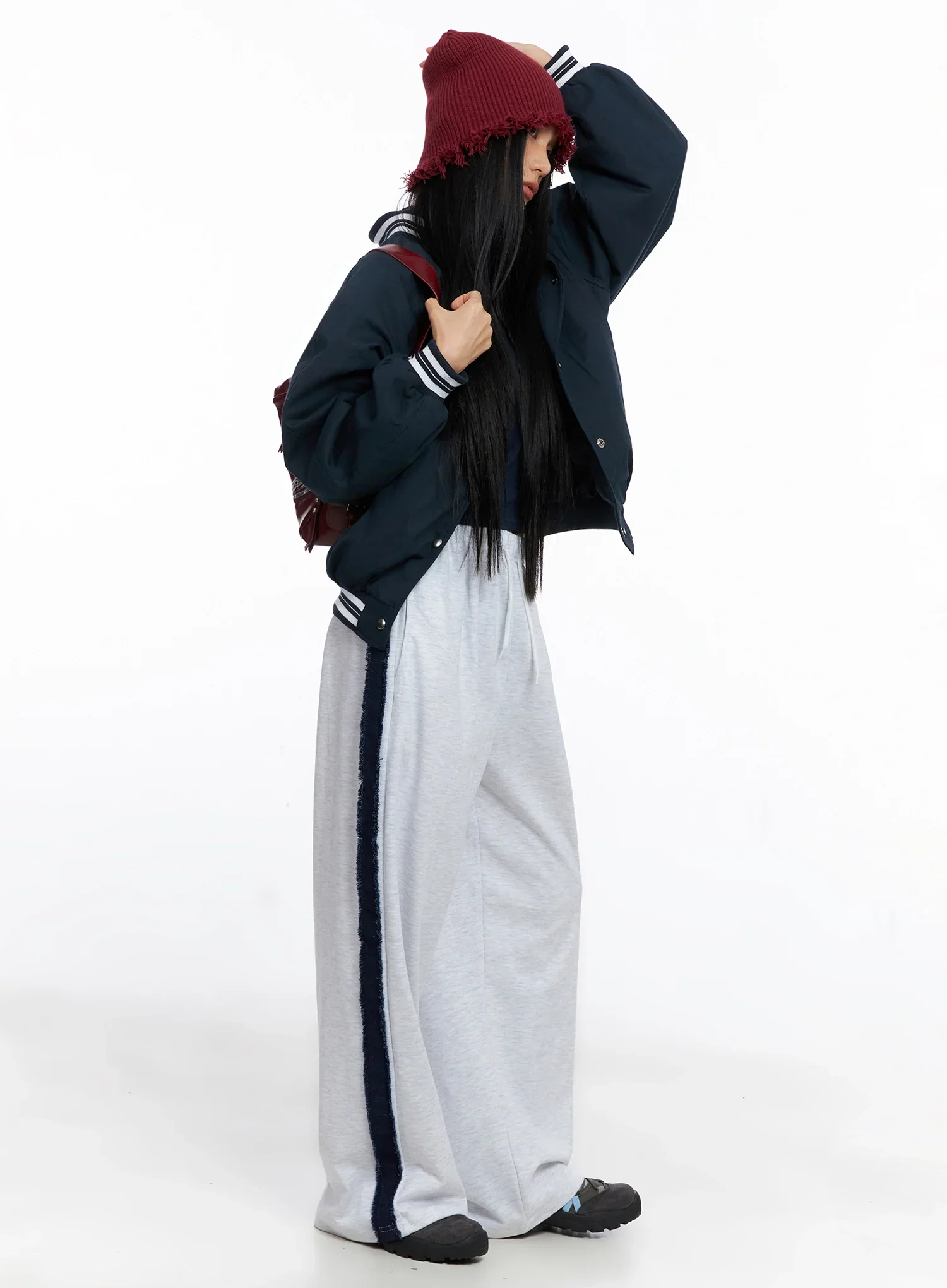 Relaxed-Fit Denim Stripe Sweatpants IO517 - Image 13