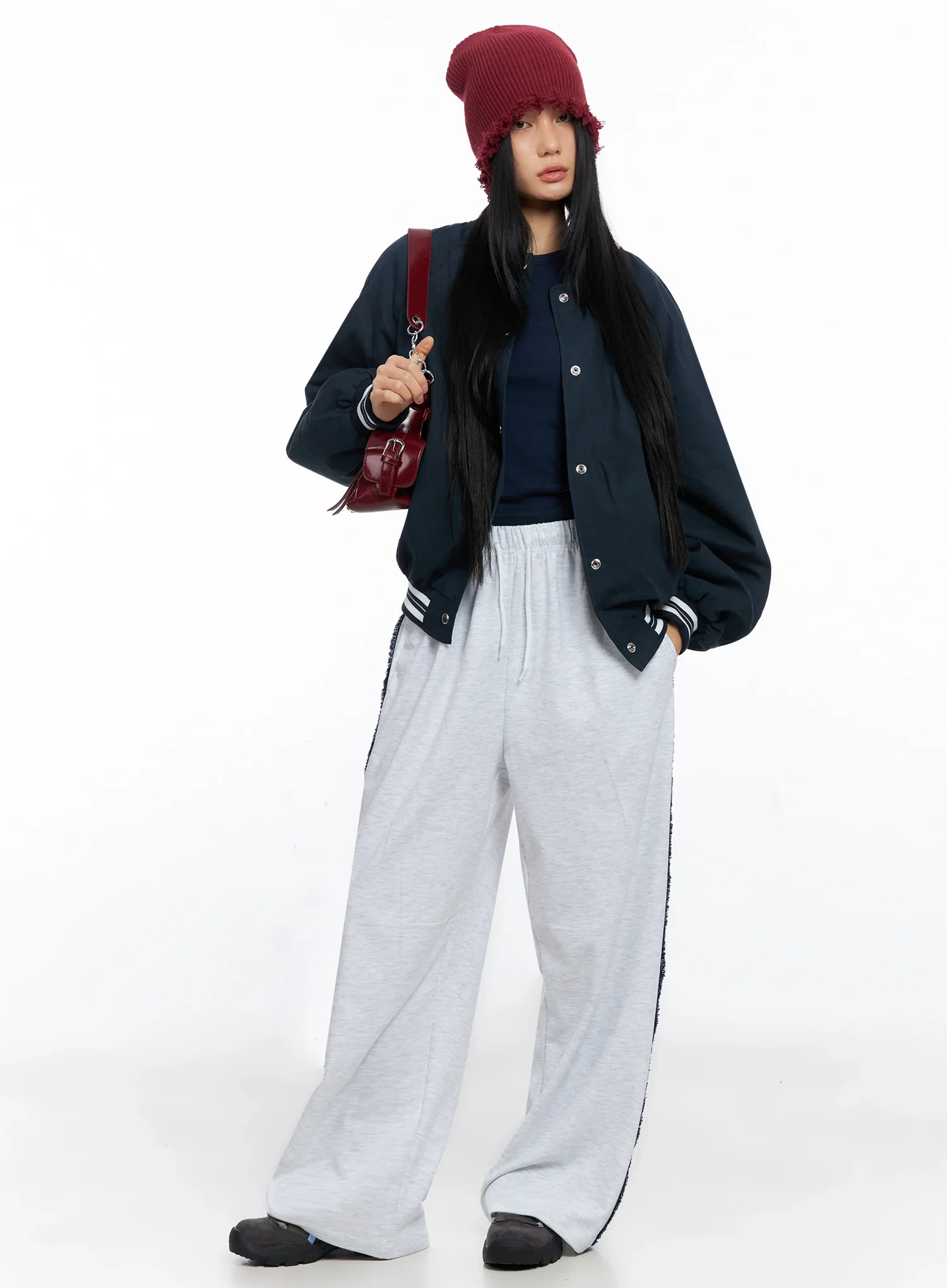 Relaxed-Fit Denim Stripe Sweatpants IO517 - Image 14