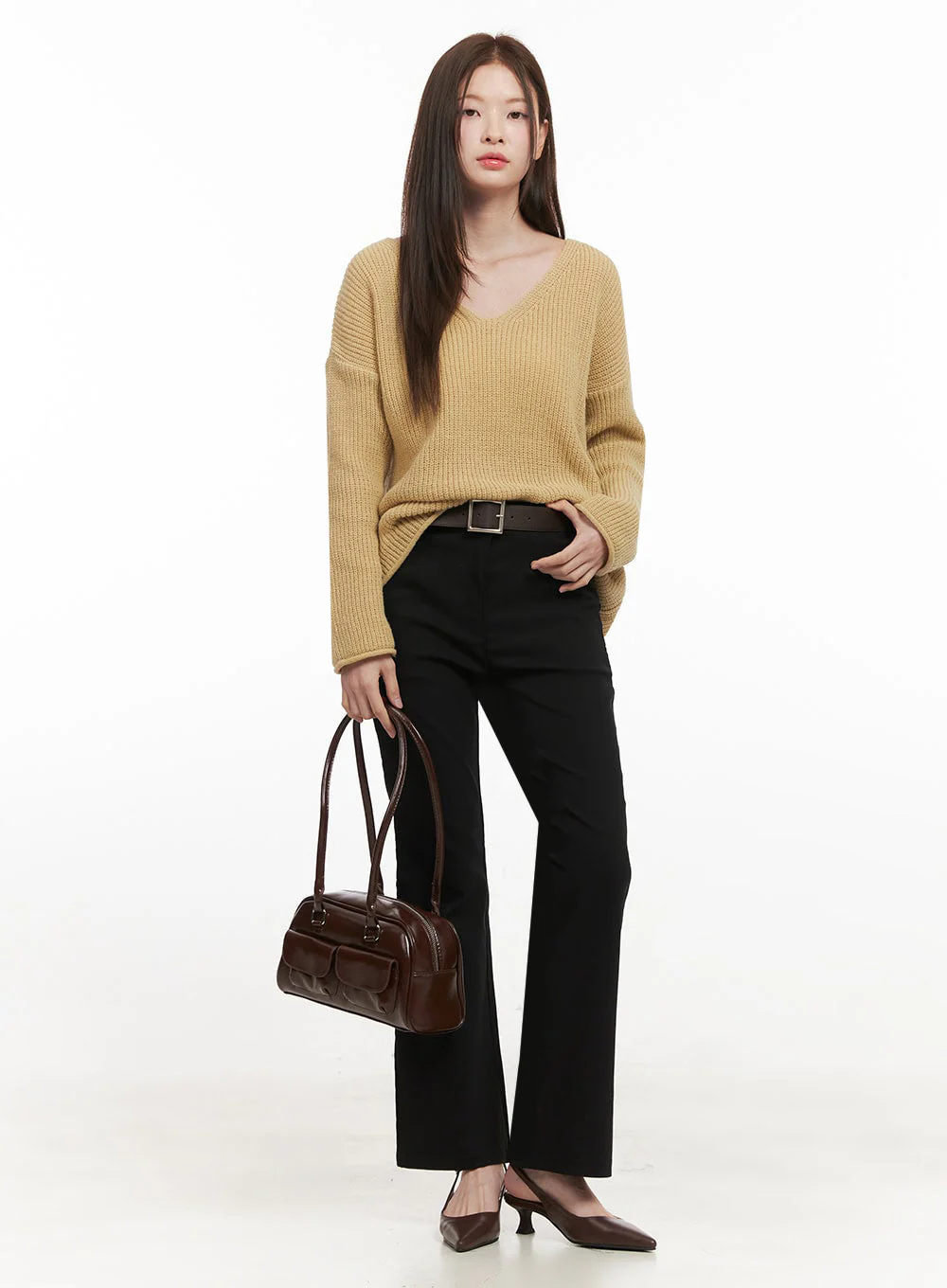 Relaxed-Fit V-Neck Sweater IF505 - Image 2