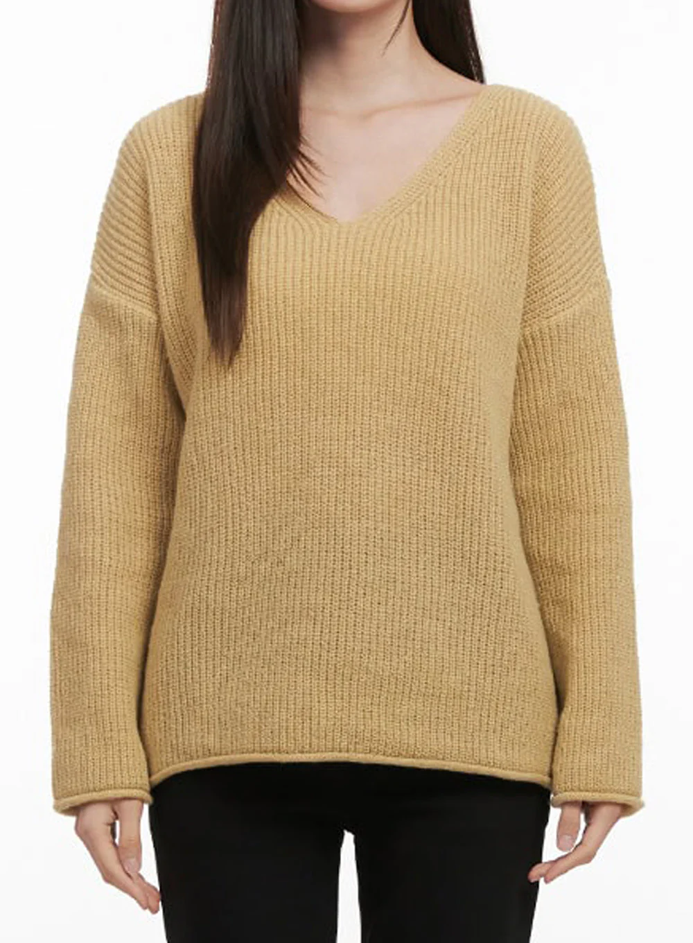 Relaxed-Fit V-Neck Sweater IF505 - Image 3