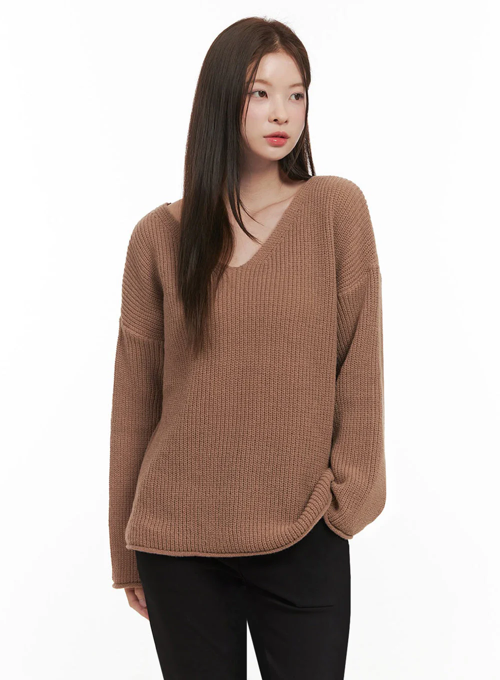 Relaxed-Fit V-Neck Sweater IF505 - Image 5