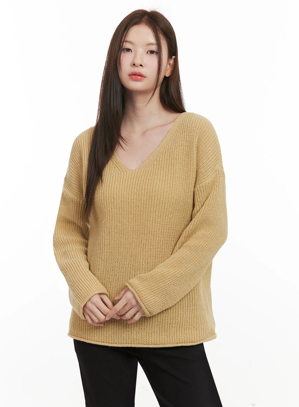 Relaxed-Fit V-Neck Sweater IF505 - Image 6