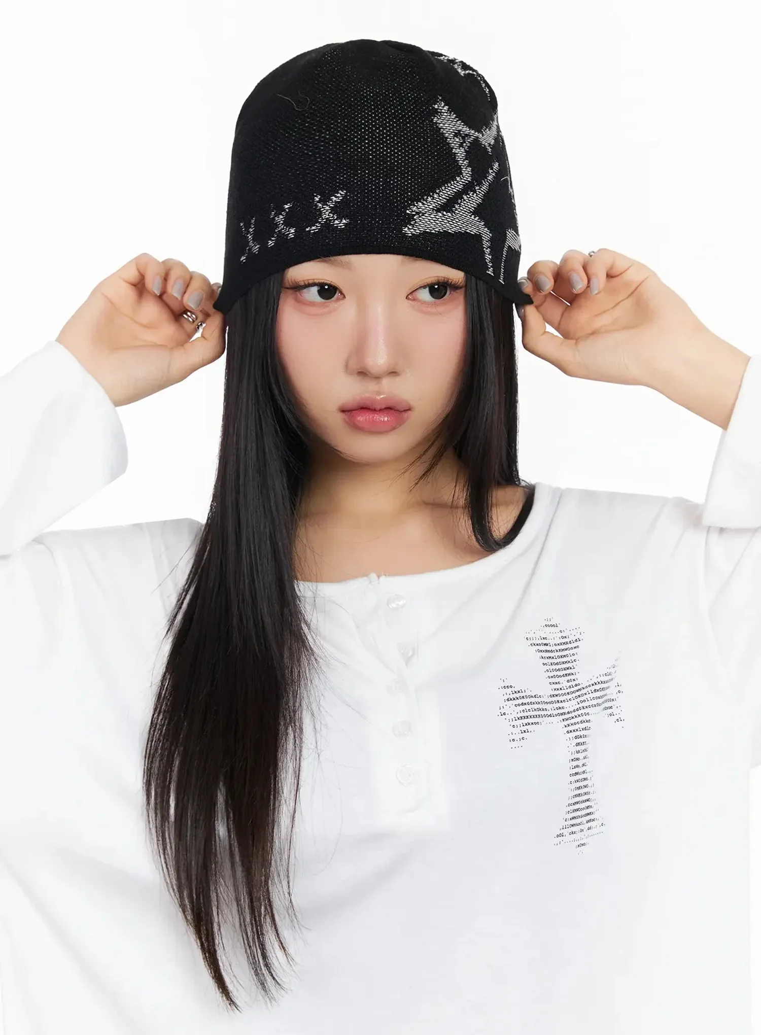 Retro Star Knit Beanie CA513