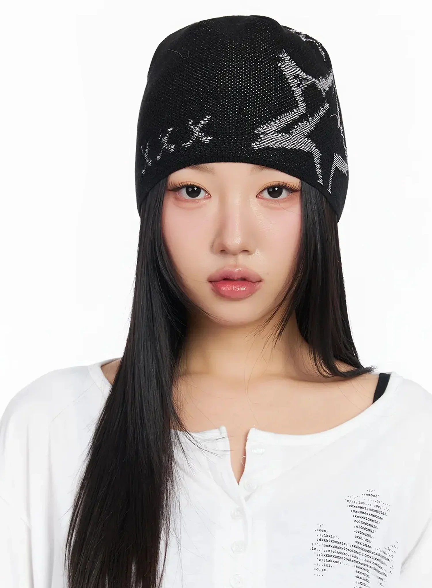 Retro Star Knit Beanie CA513 - Image 5