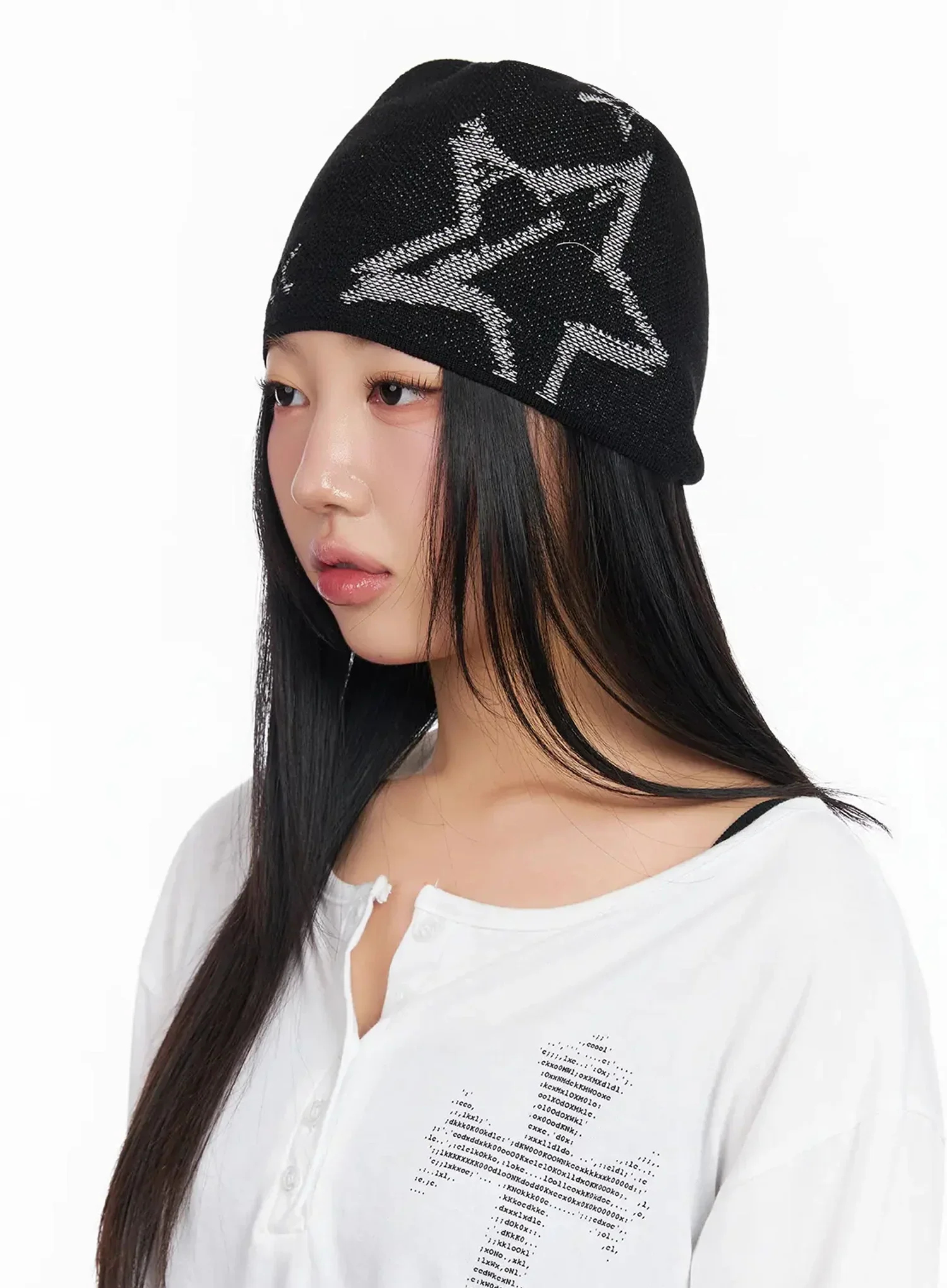 Retro Star Knit Beanie CA513 - Image 6