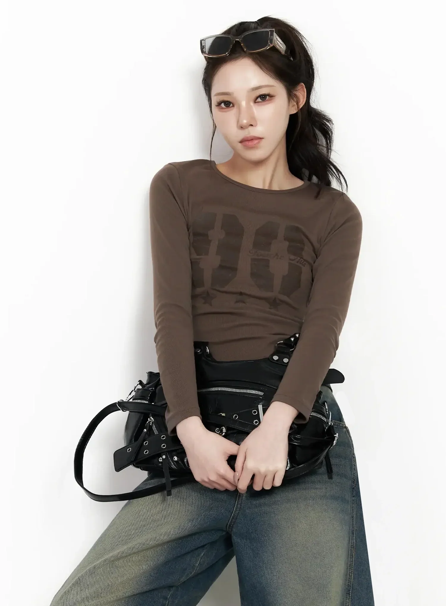 Retro Style Graphic Long Sleeve Top IF502