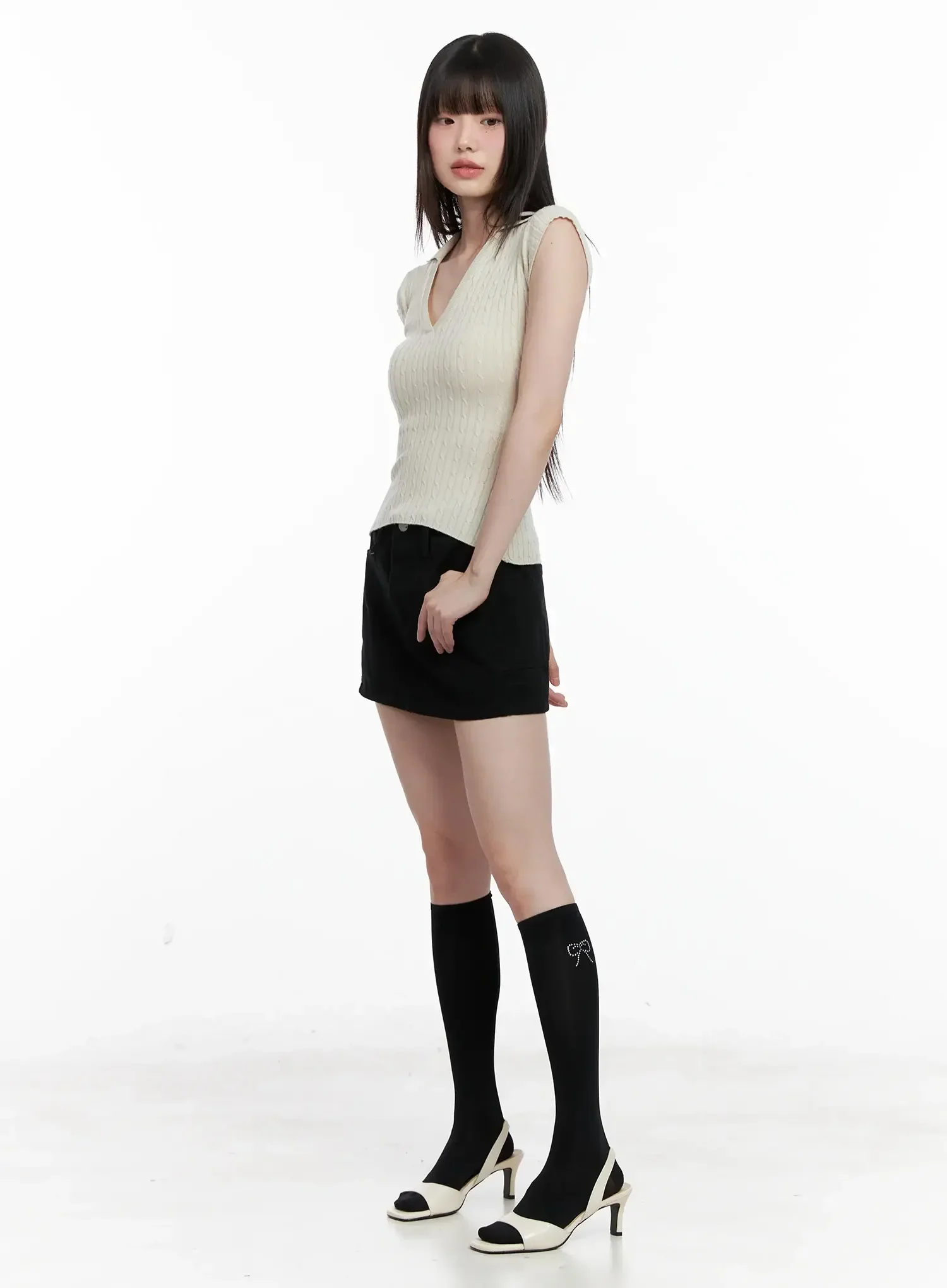 Rhinestone Heart Knee-High Socks IL531 - Image 8