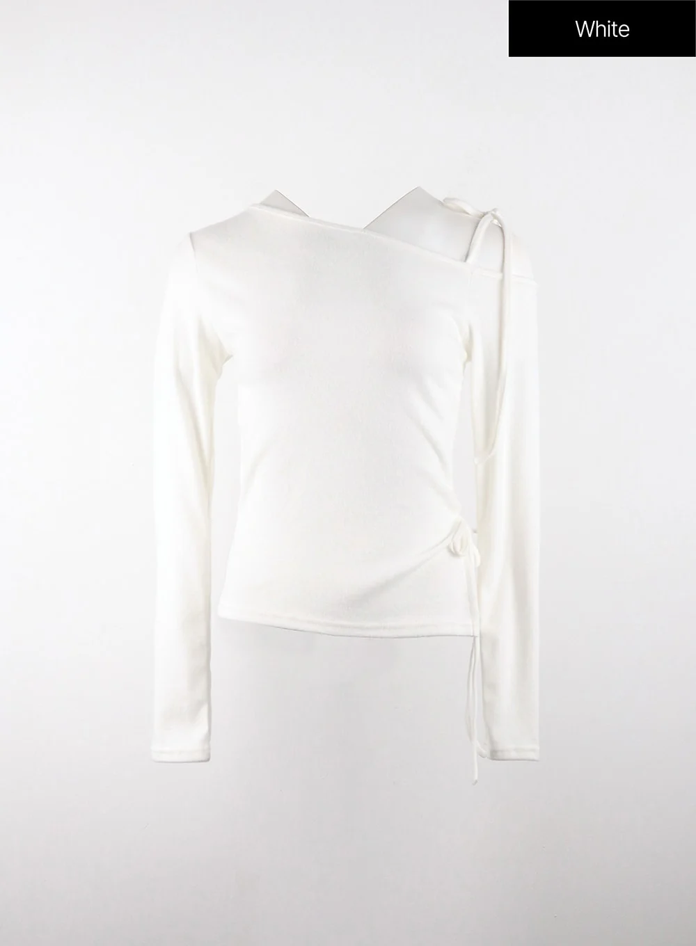 Rib and Shoulder Asymmetrical Drawstring Tee OD320 - Image 9