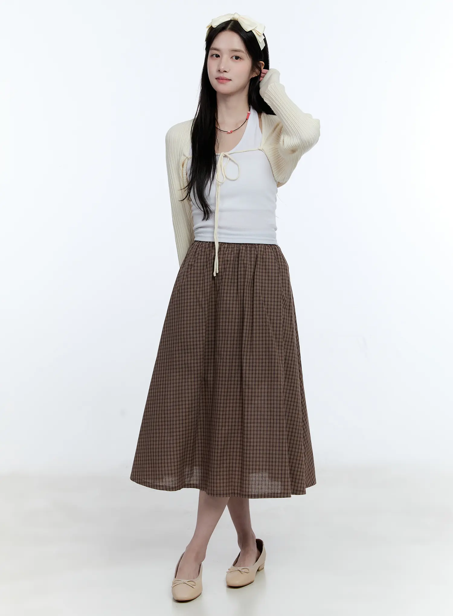 Ribbed Bow-Tie Knit Bolero CG514 - Image 3